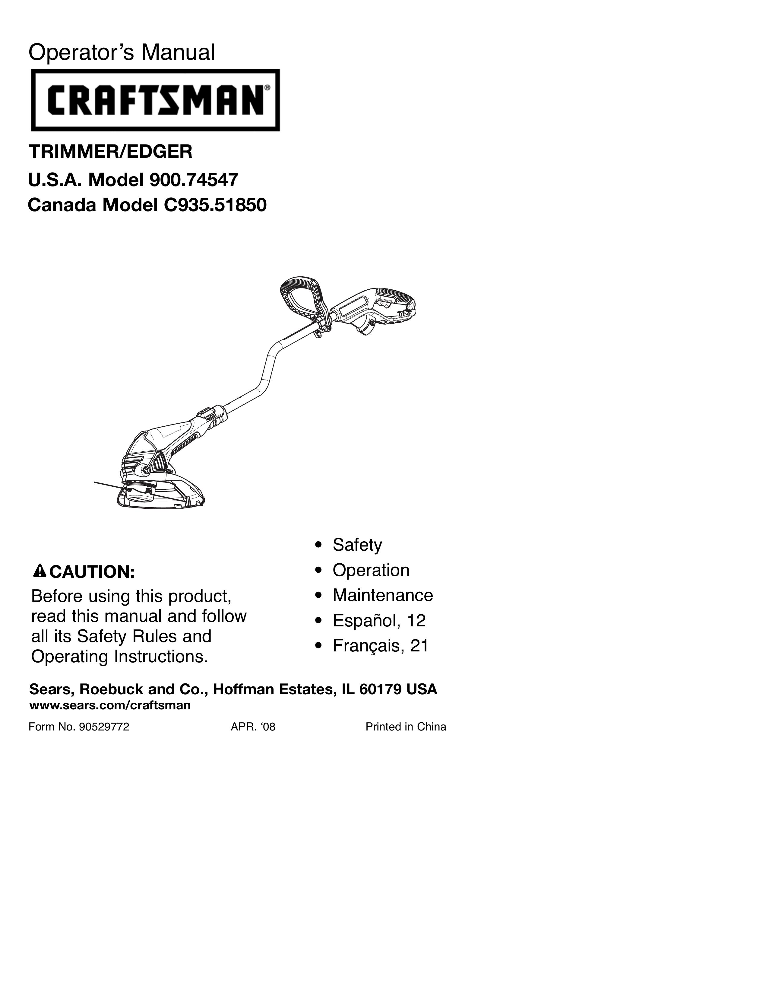 Craftsman C935.51850 Edger User Manual