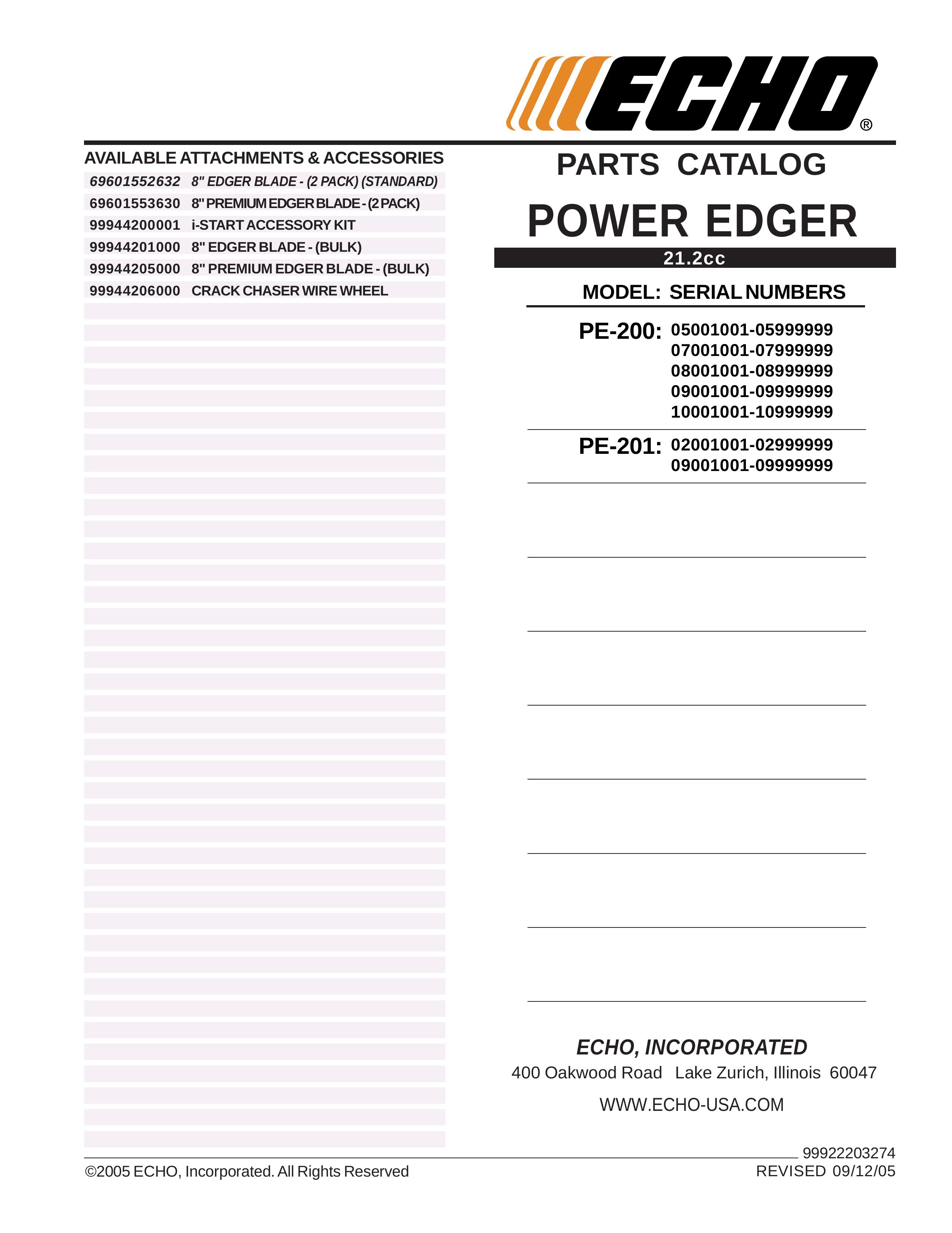 Echo PE-201 Edger User Manual