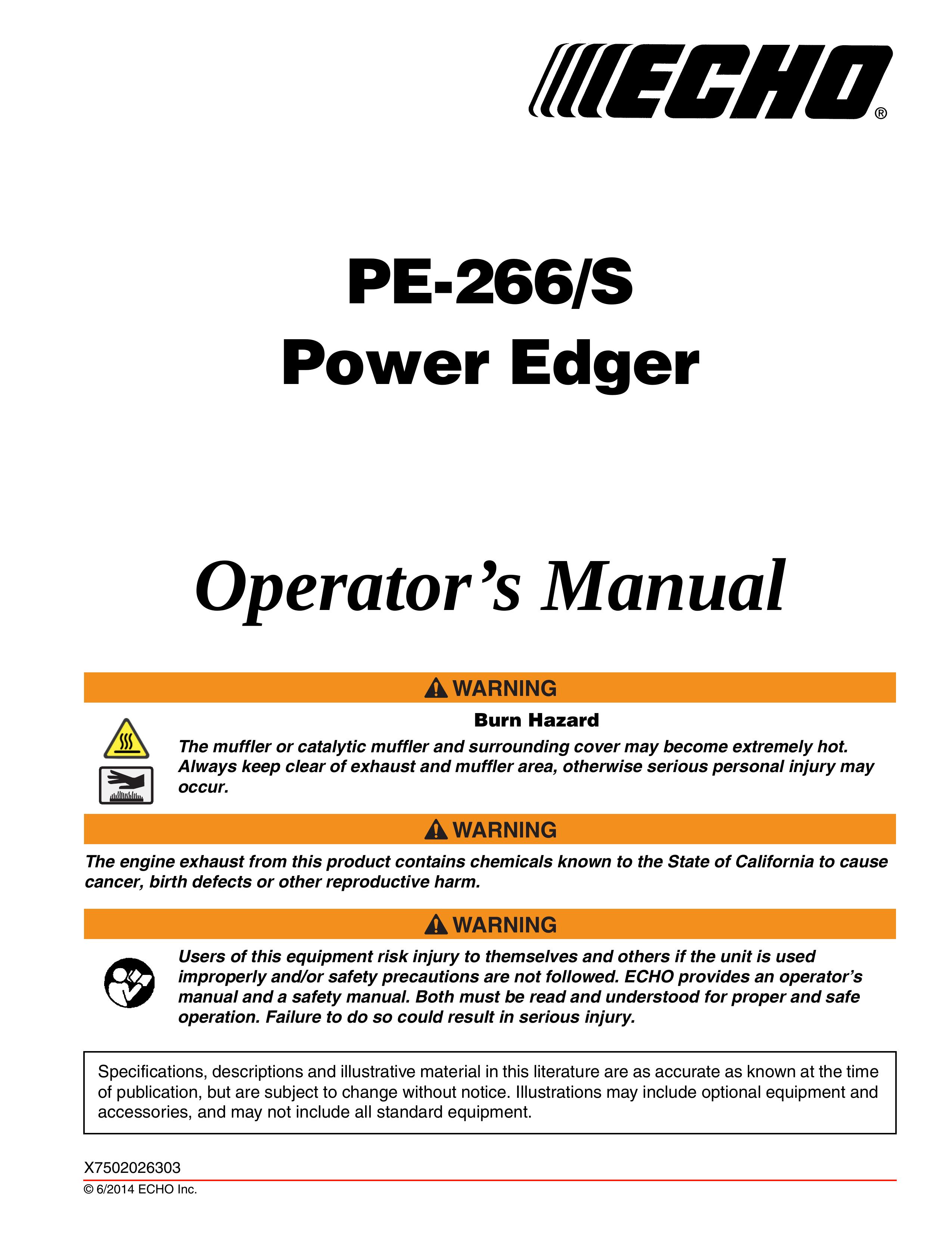 Echo PE-266/S Edger User Manual