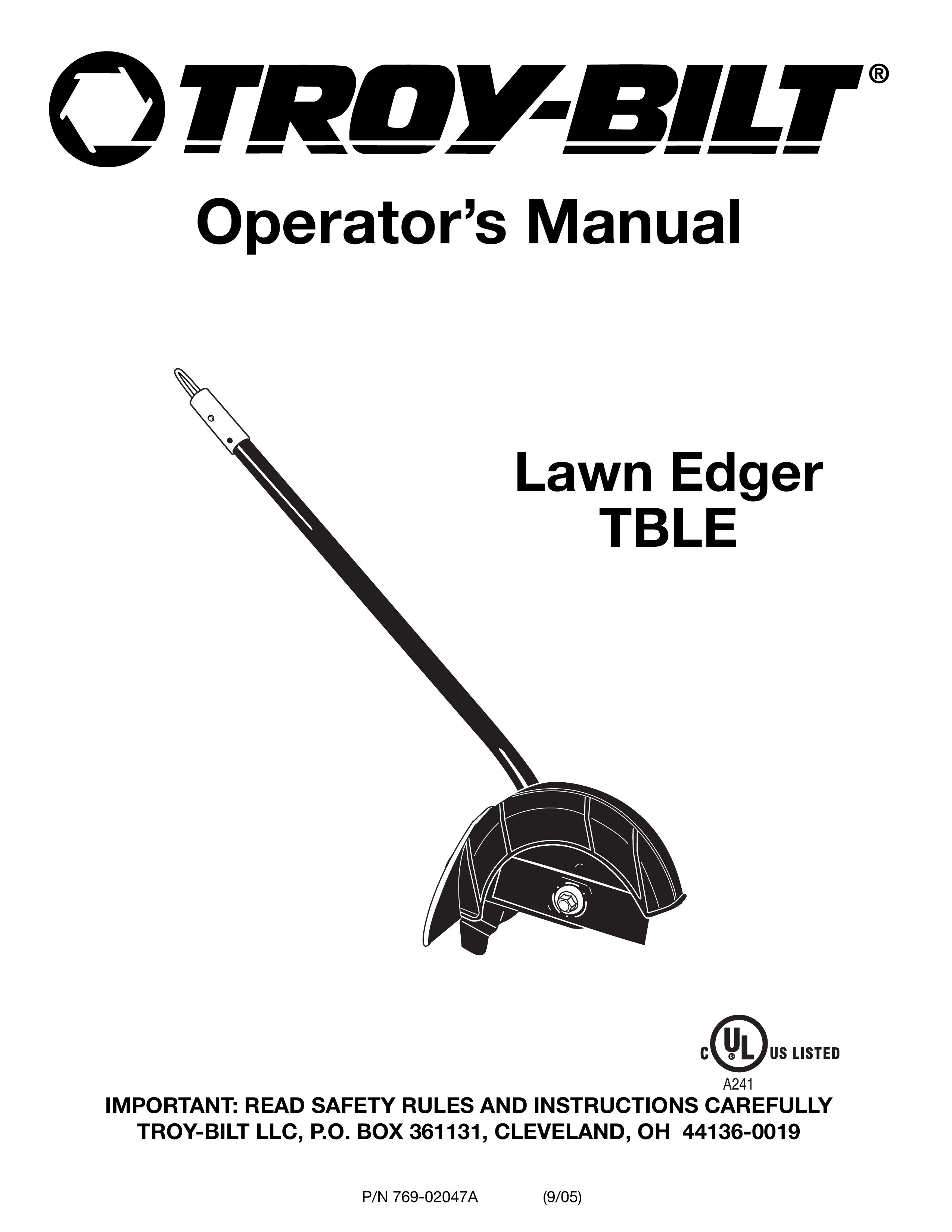 MTD TBLE Edger User Manual