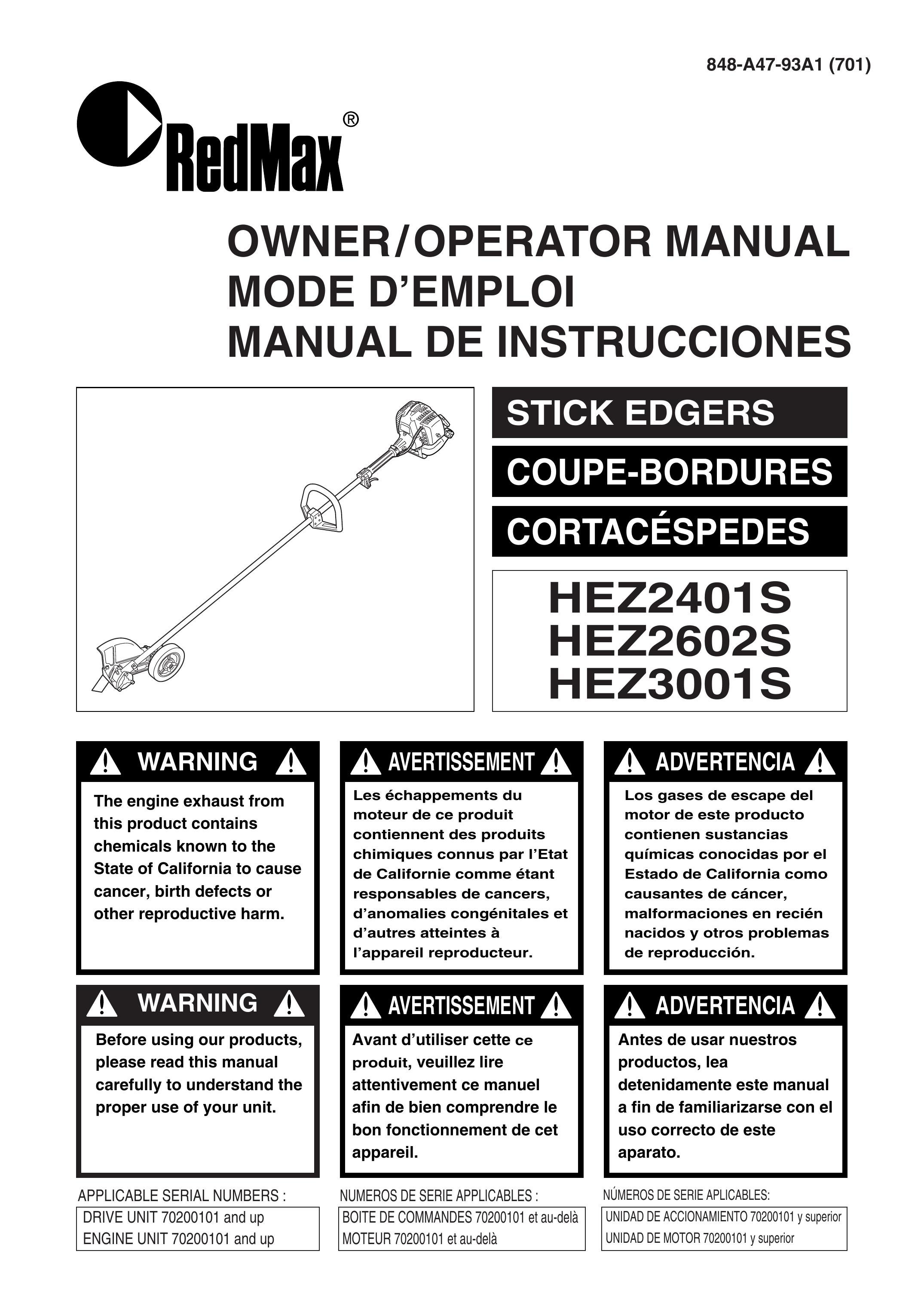 RedMax HEZ3001S Edger User Manual
