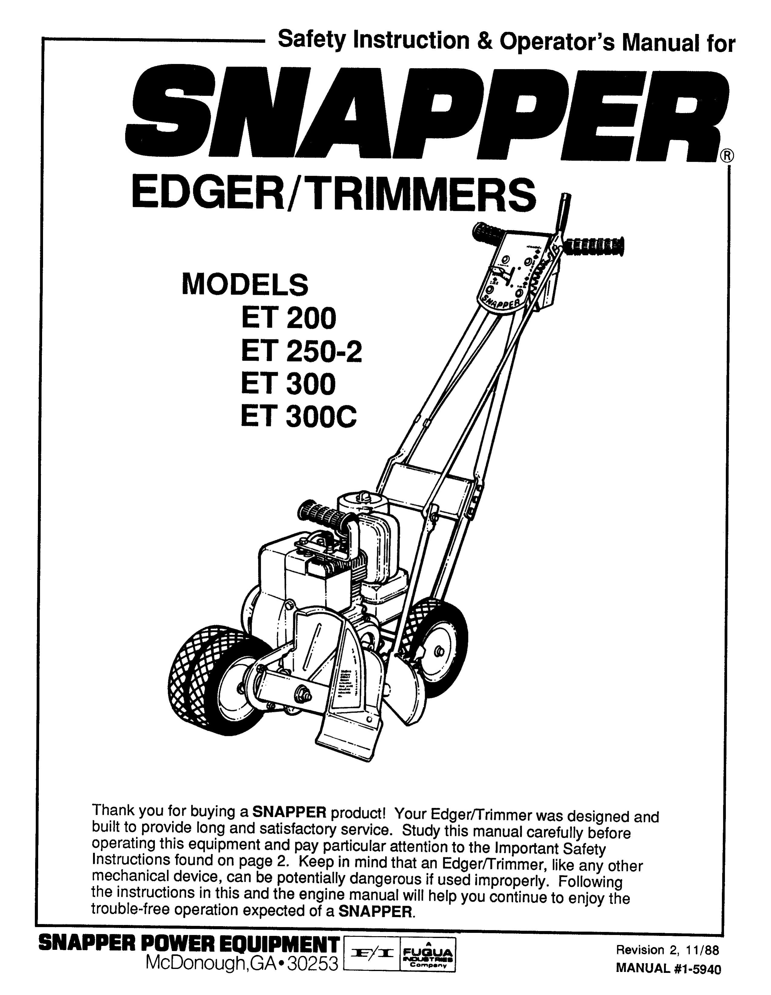 Snapper ET 200 Edger User Manual