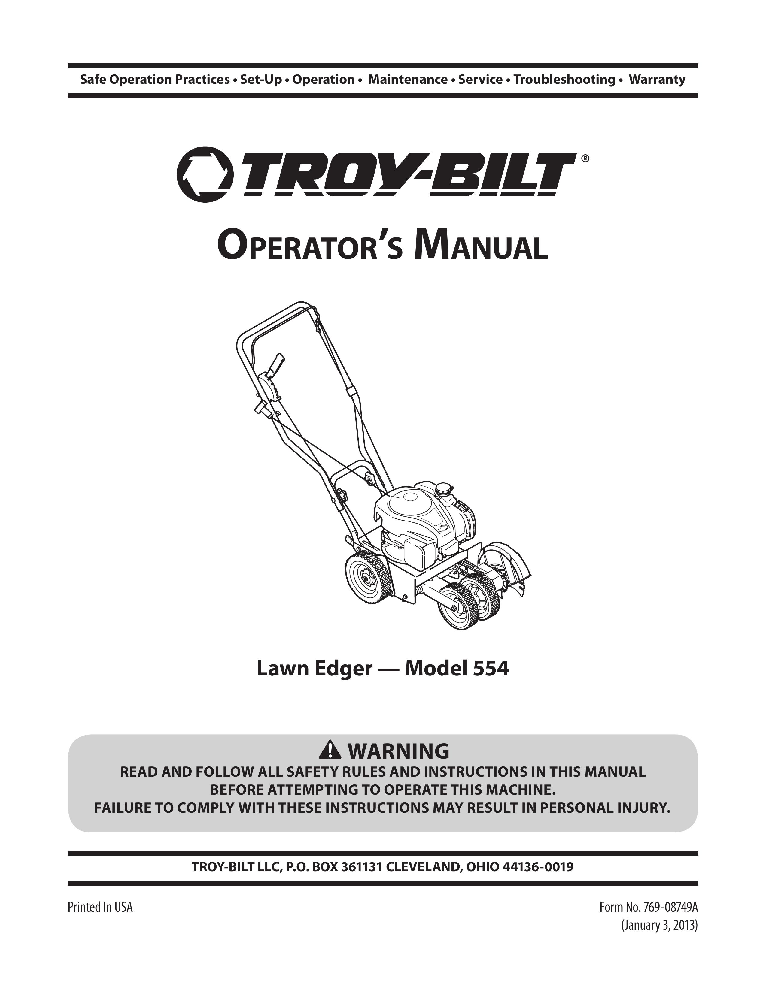Troy-Bilt 554 Edger User Manual