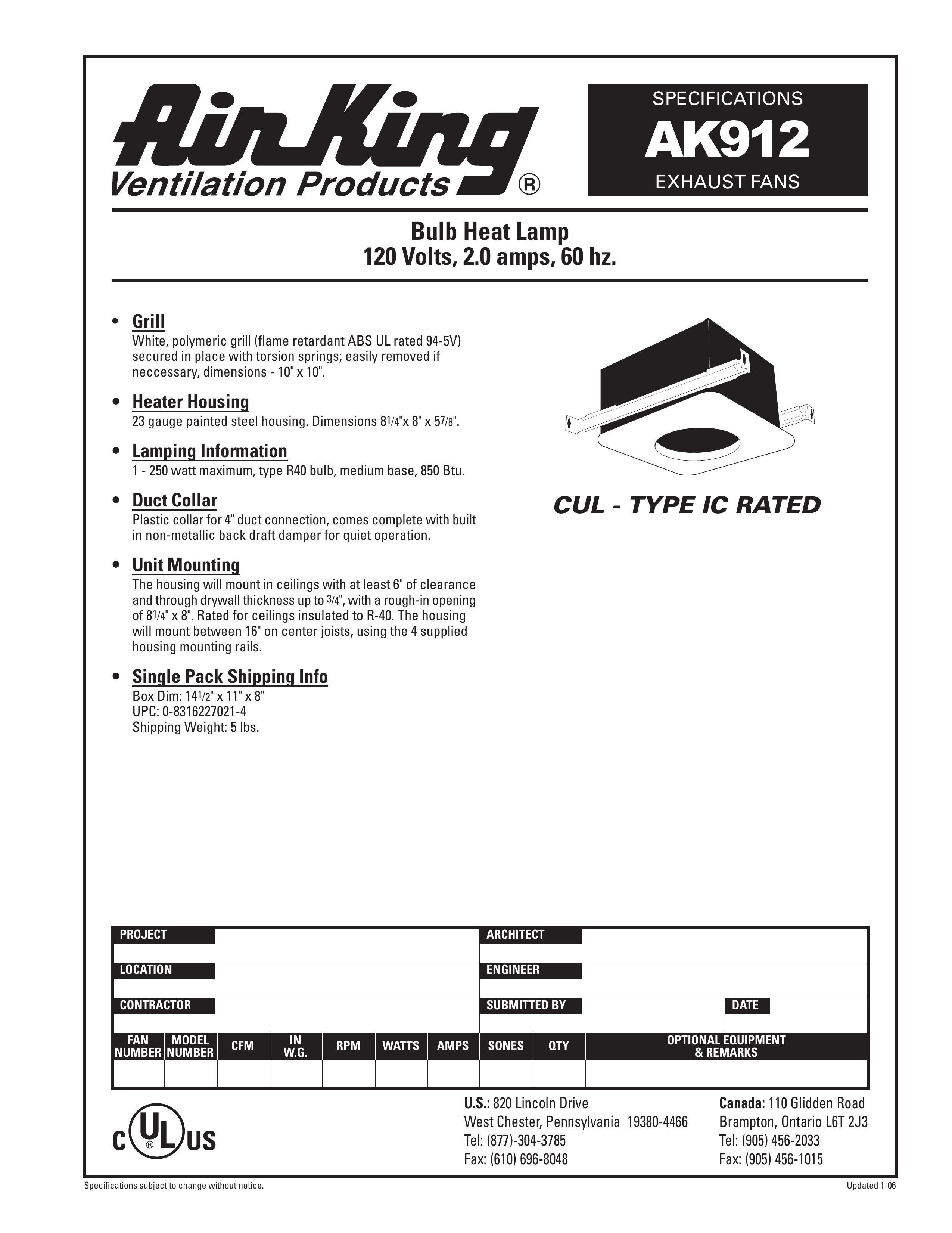 Air King Ak912 Greenhouse Kit User Manual