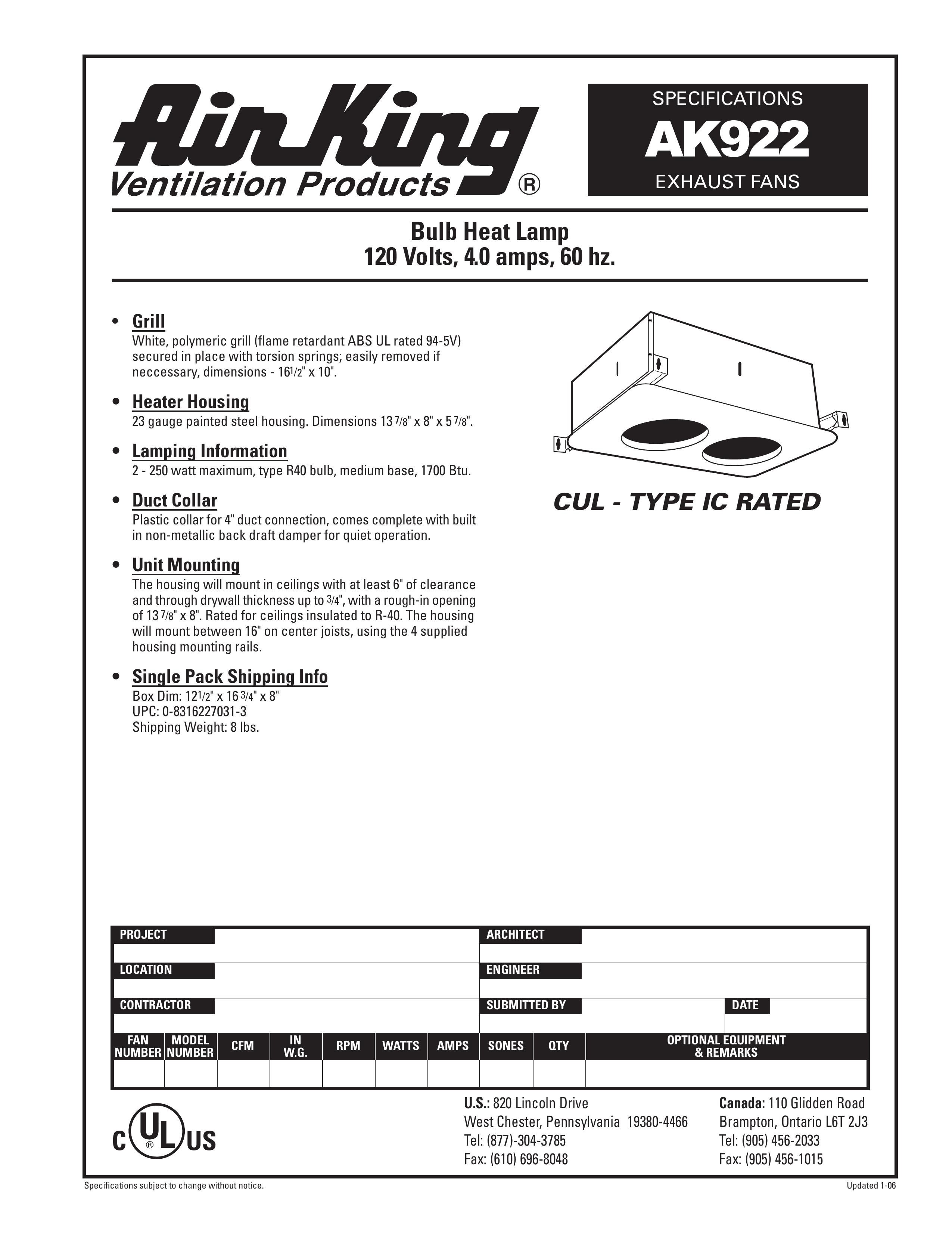 Air King Ak922 Greenhouse Kit User Manual