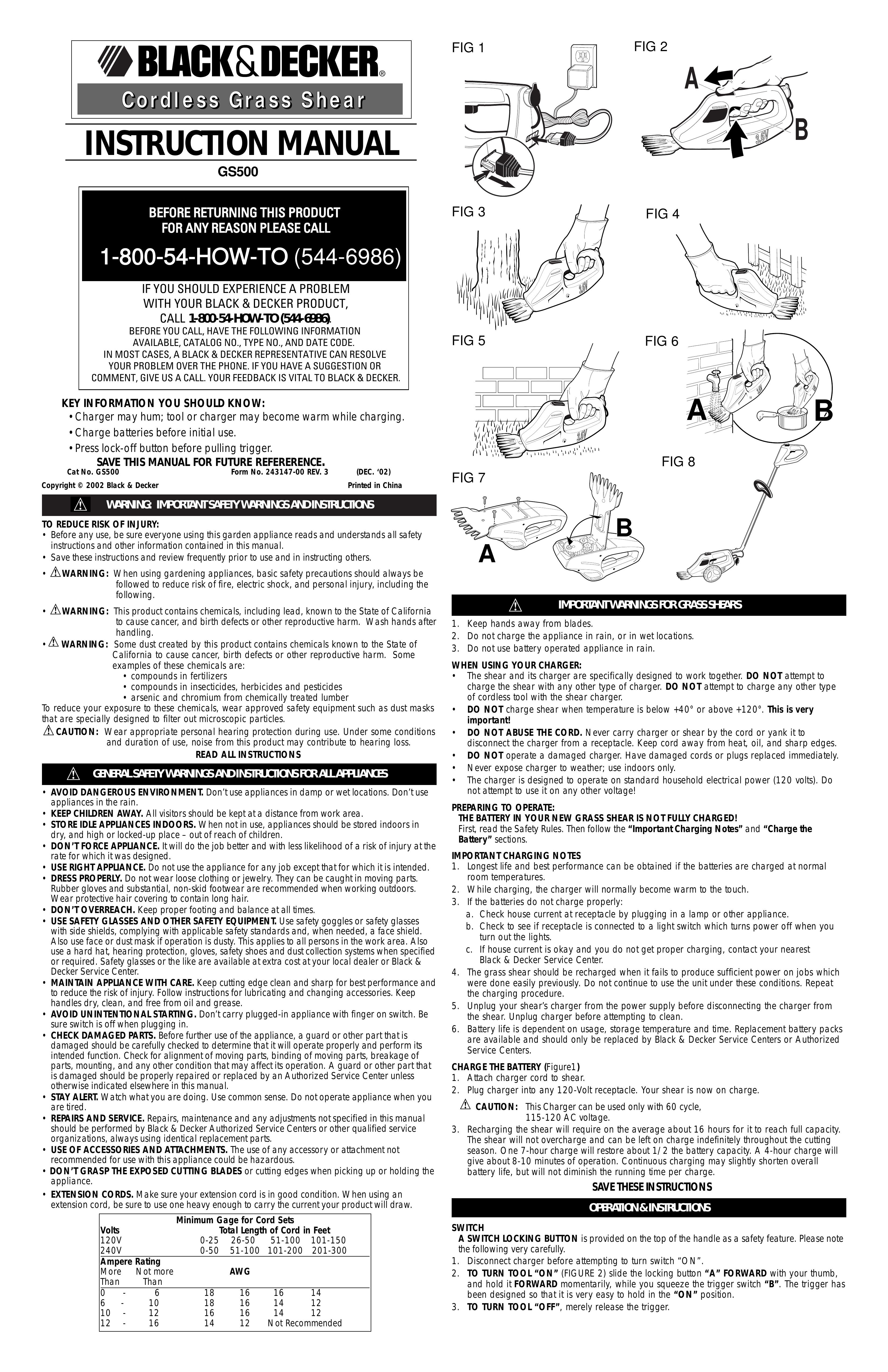 Black & Decker Gs500 Greenhouse Kit User Manual