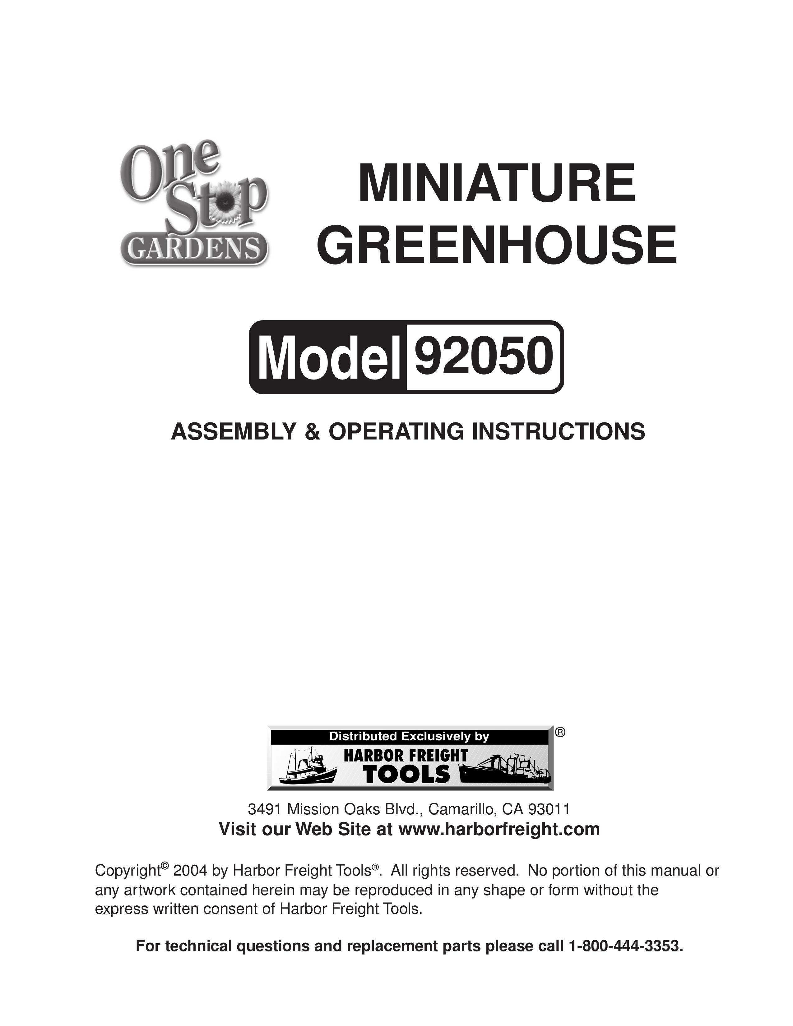 Harbor Freight Tools 92050 Greenhouse Kit User Manual