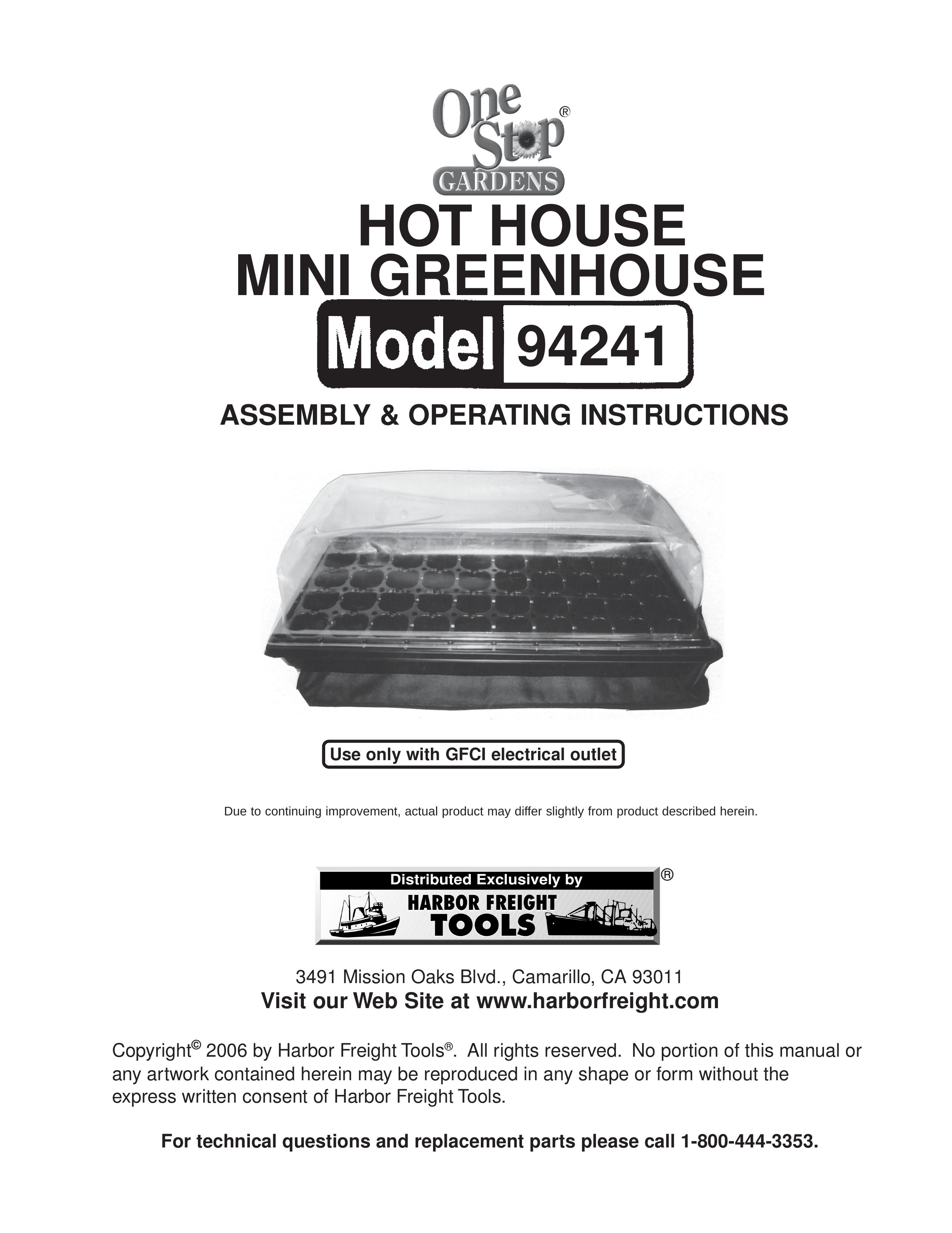 Harbor Freight Tools 94241 Greenhouse Kit User Manual