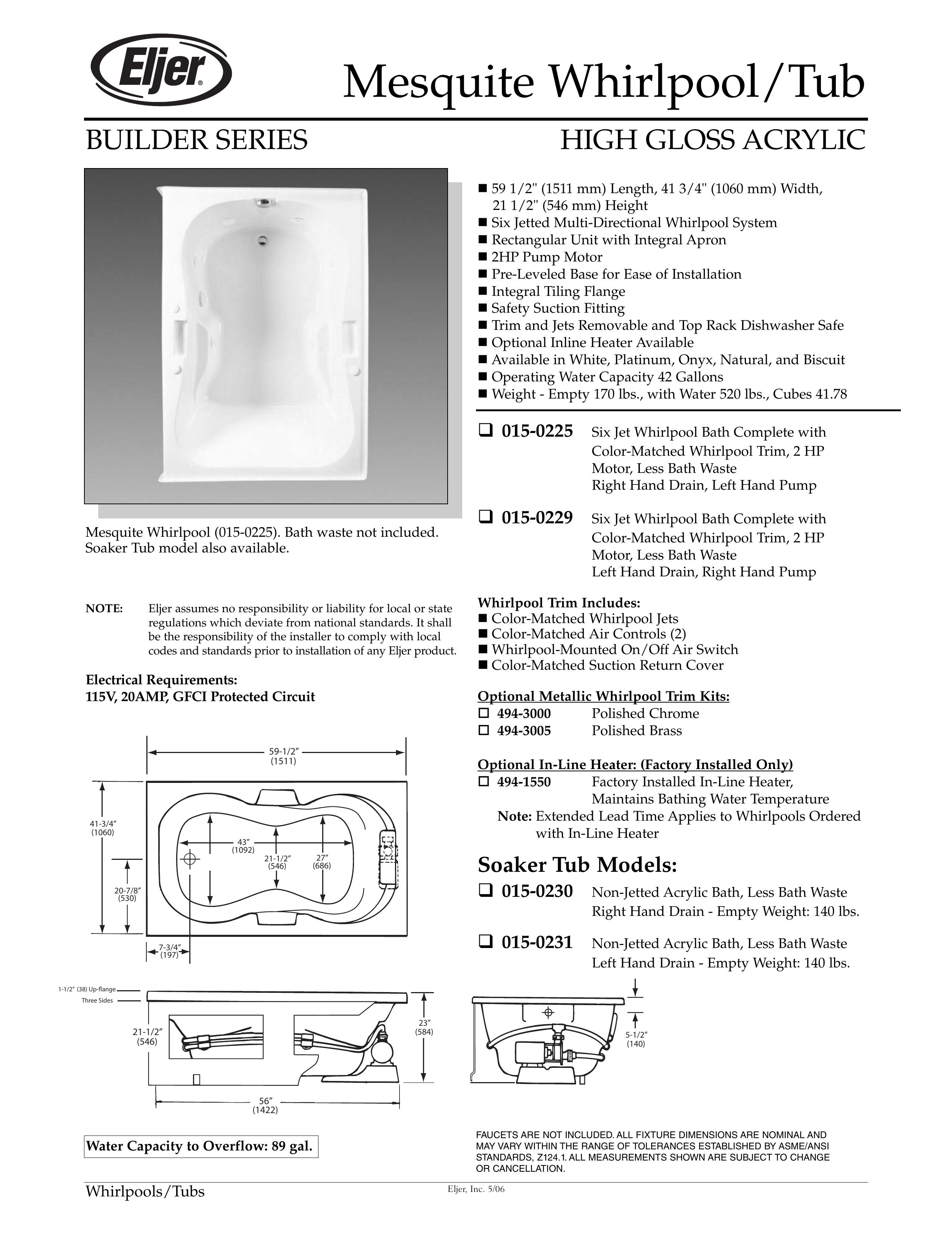 American Standard 015-0225 Hot Tub User Manual
