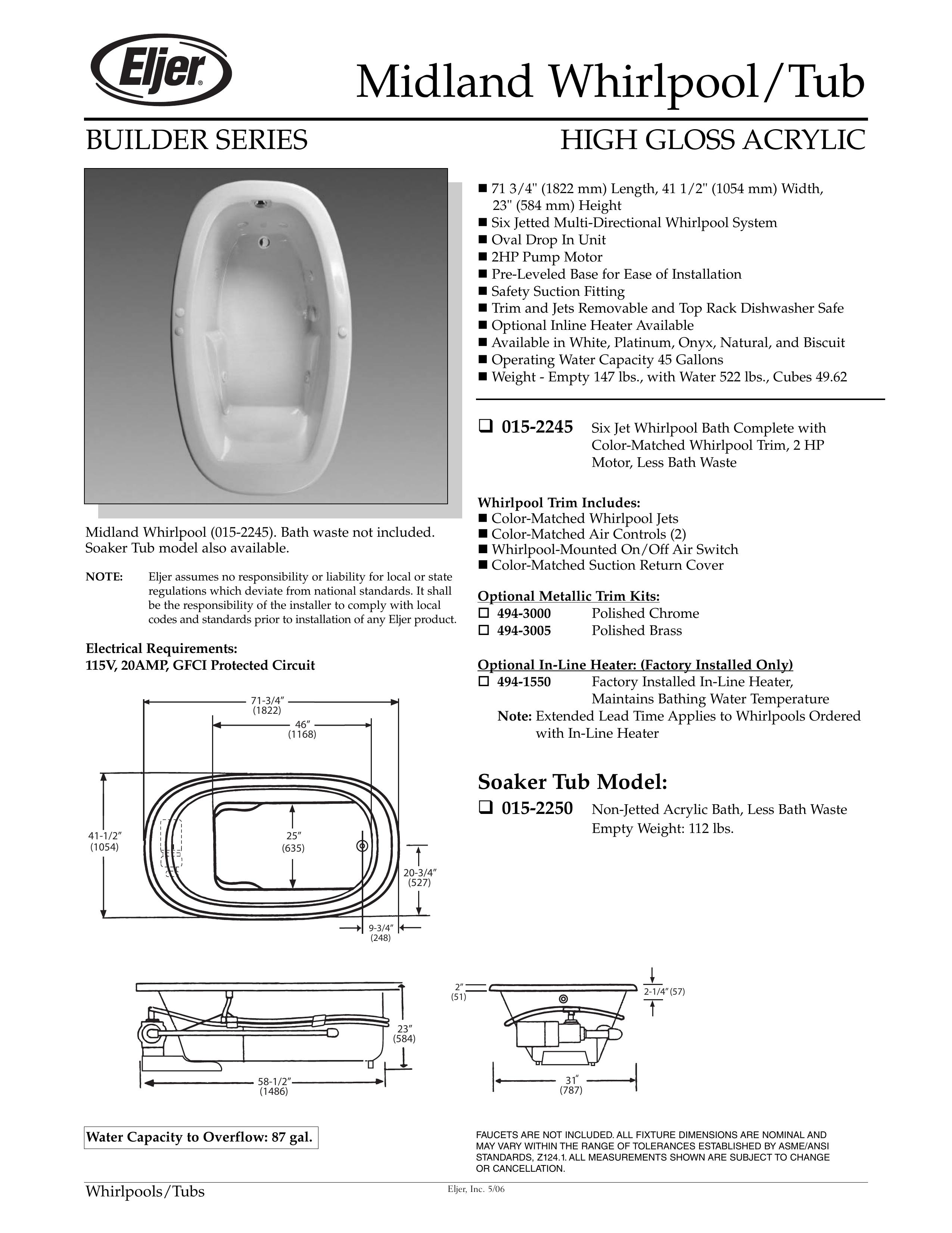 American Standard 015-2245 Hot Tub User Manual