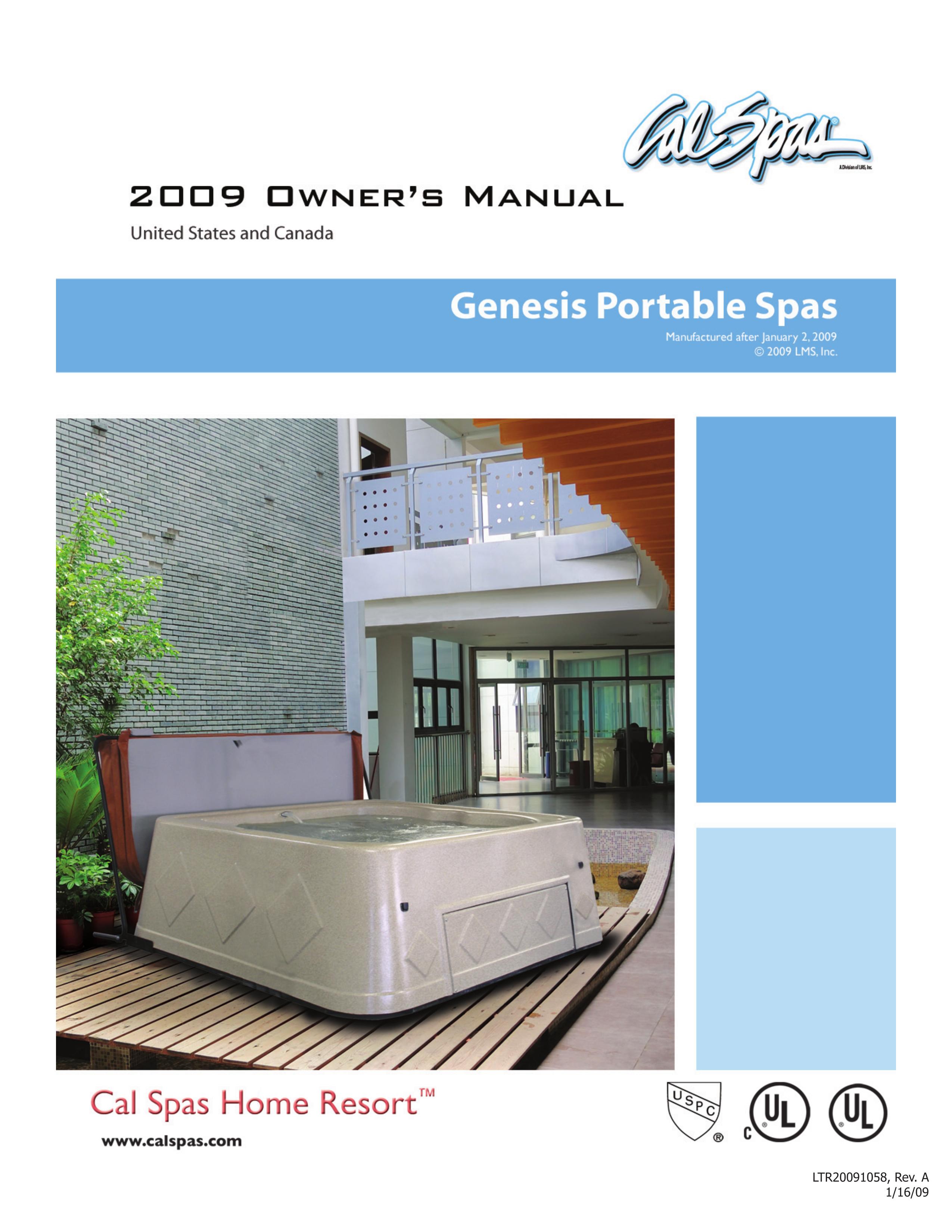 Cal Spas Genesis Portable Spa Hot Tub User Manual
