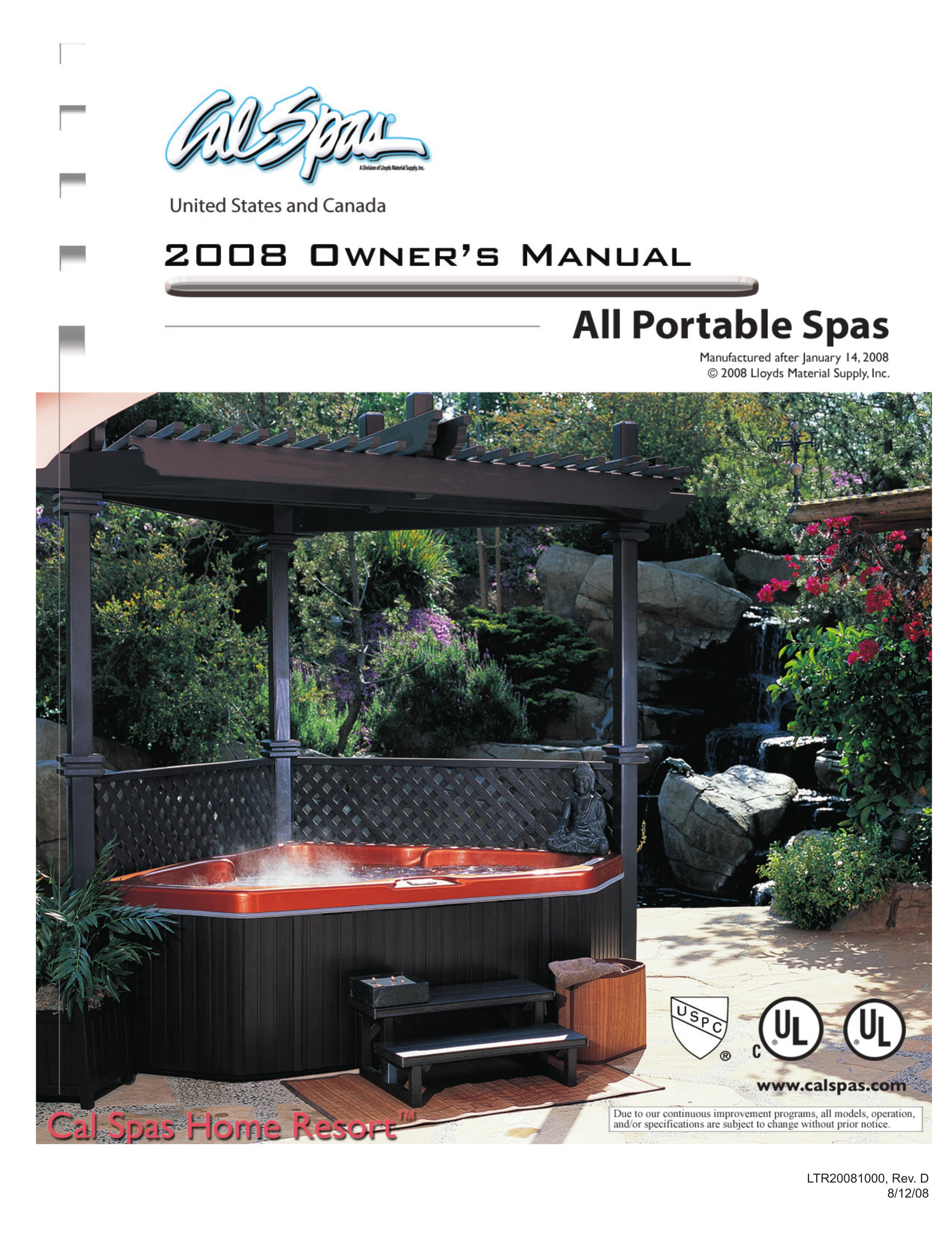 Cal Spas GFCI Hot Tub User Manual