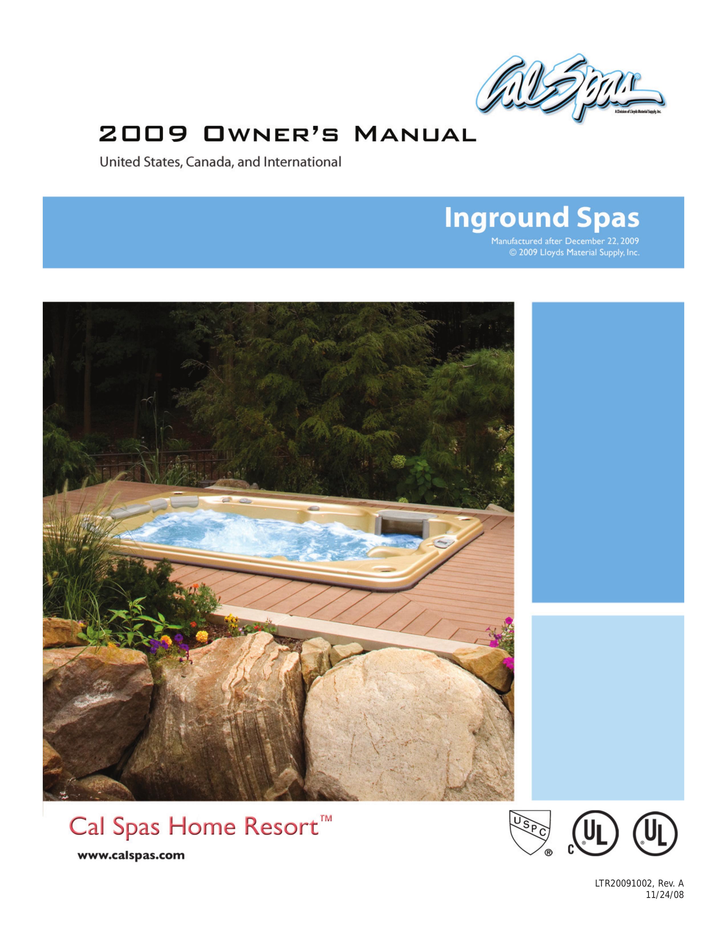 Cal Spas Inground Spa Hot Tub User Manual