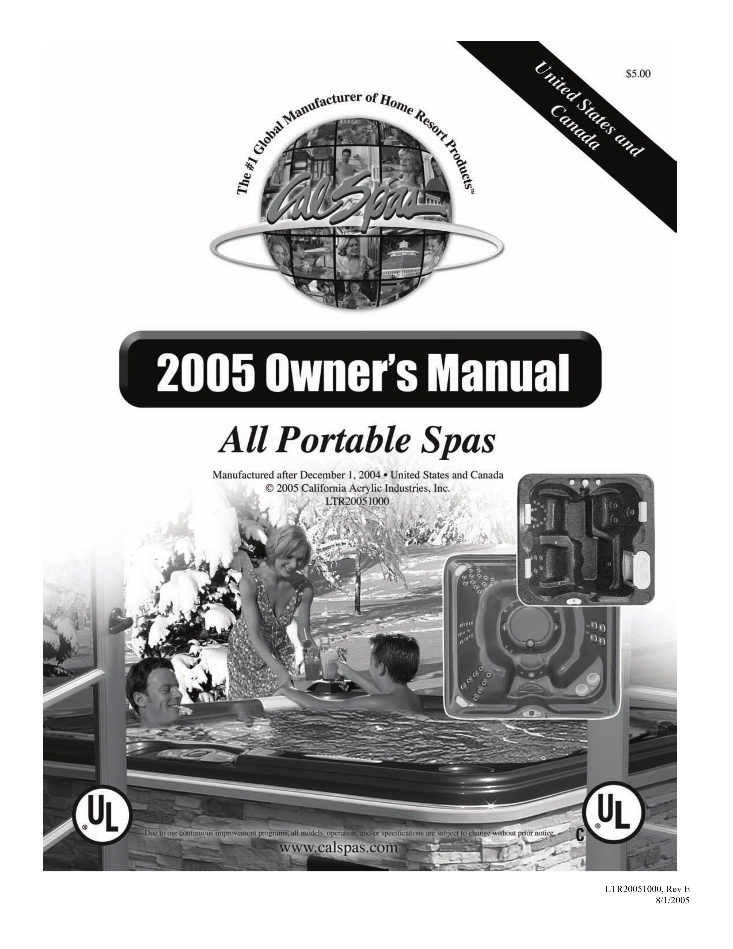 Cal Spas LTR20051000 Hot Tub User Manual