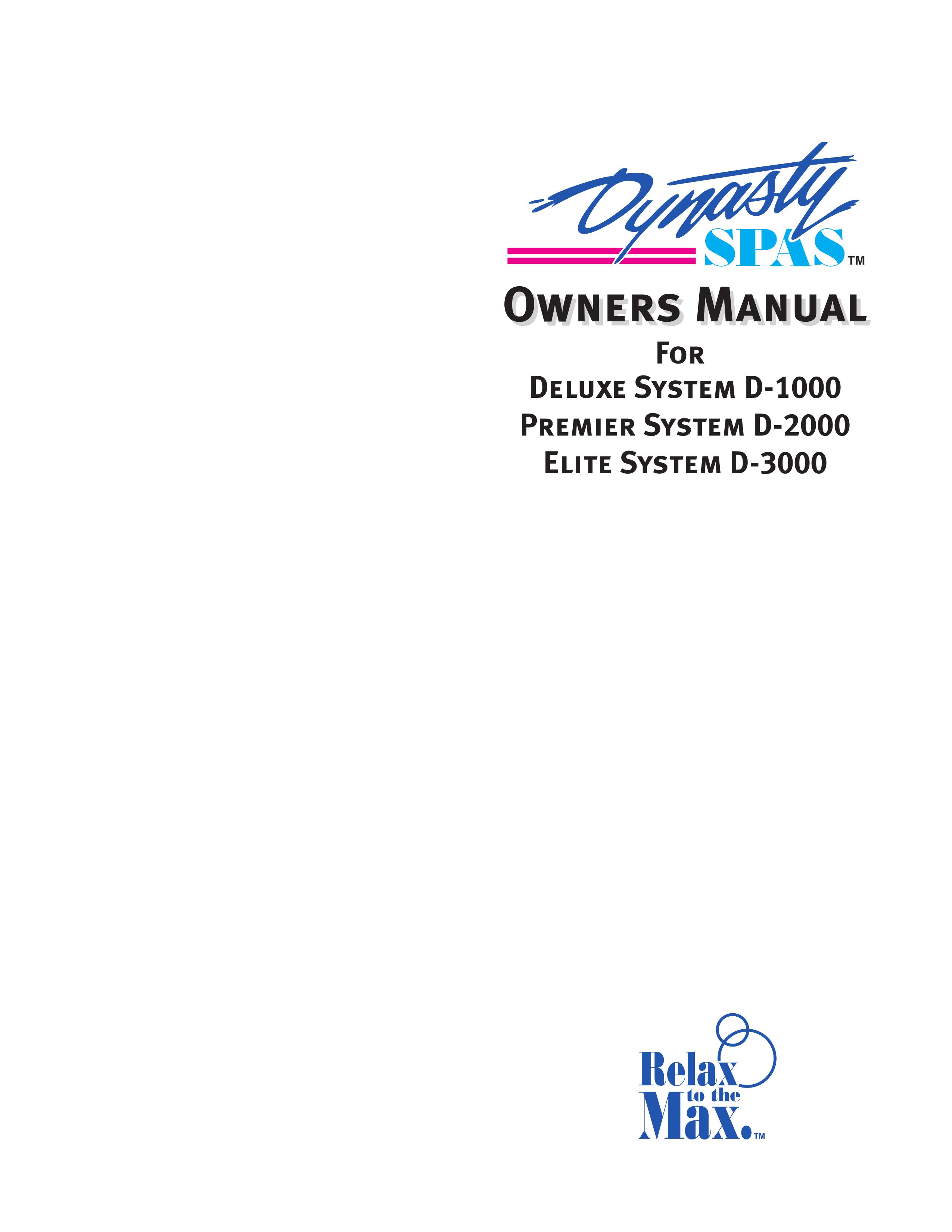 Dynasty Spas Deluxe System D-1000 Hot Tub User Manual