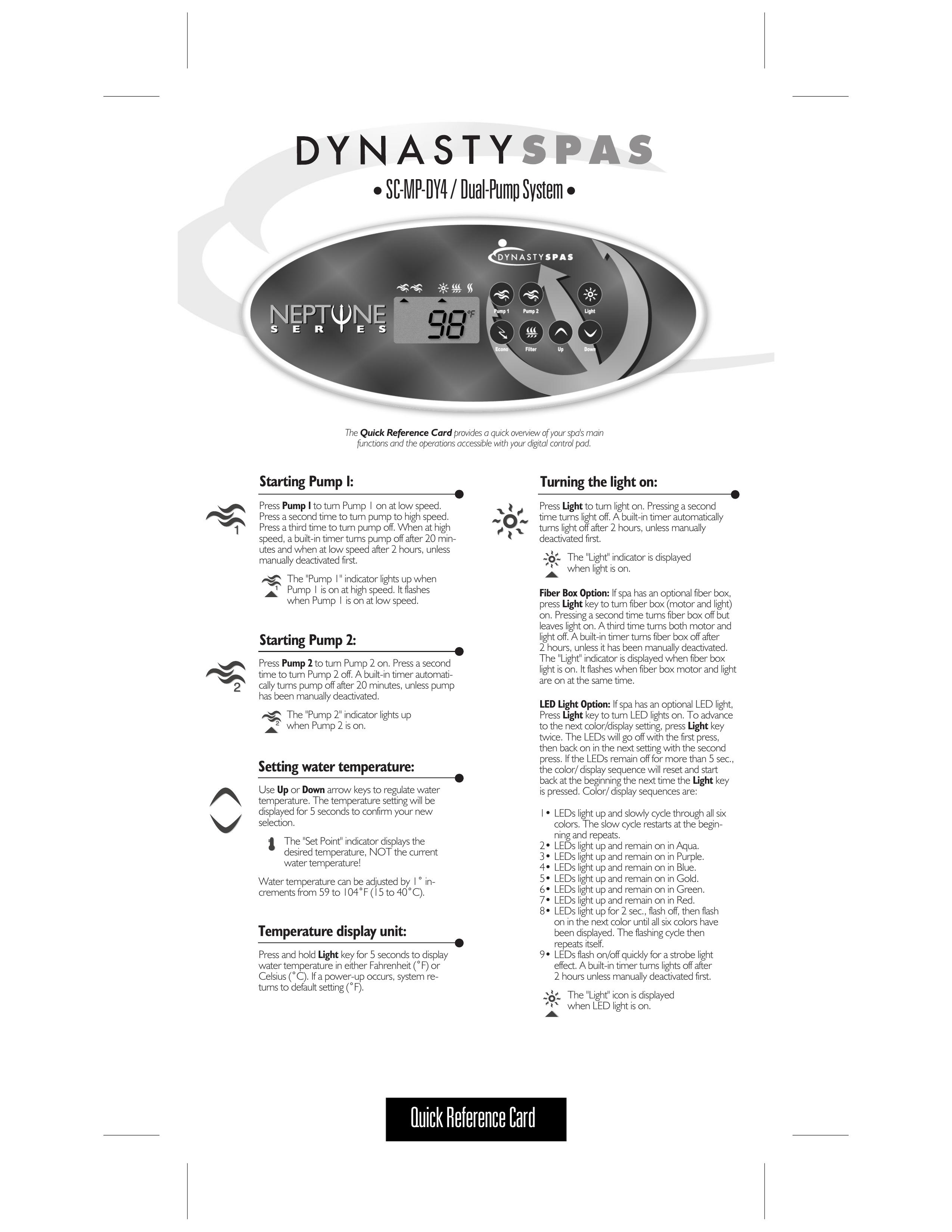 Dynasty Spas SC-MP-DY4 Hot Tub User Manual