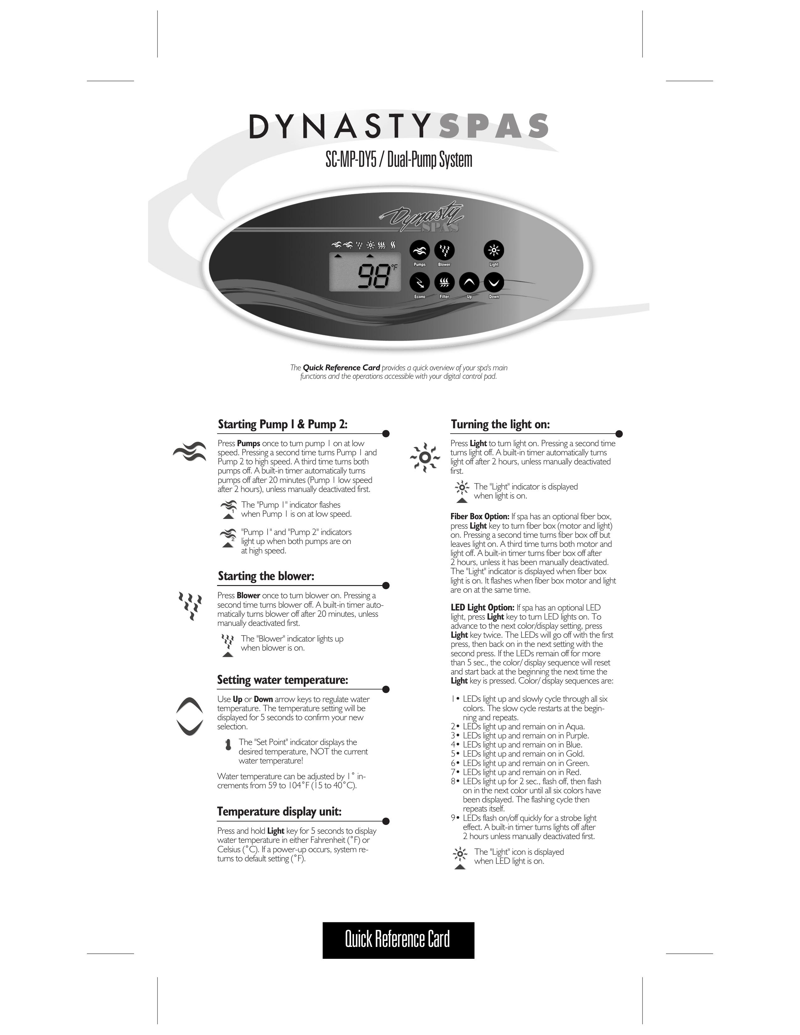 Dynasty Spas SC-MP-DY5 Hot Tub User Manual