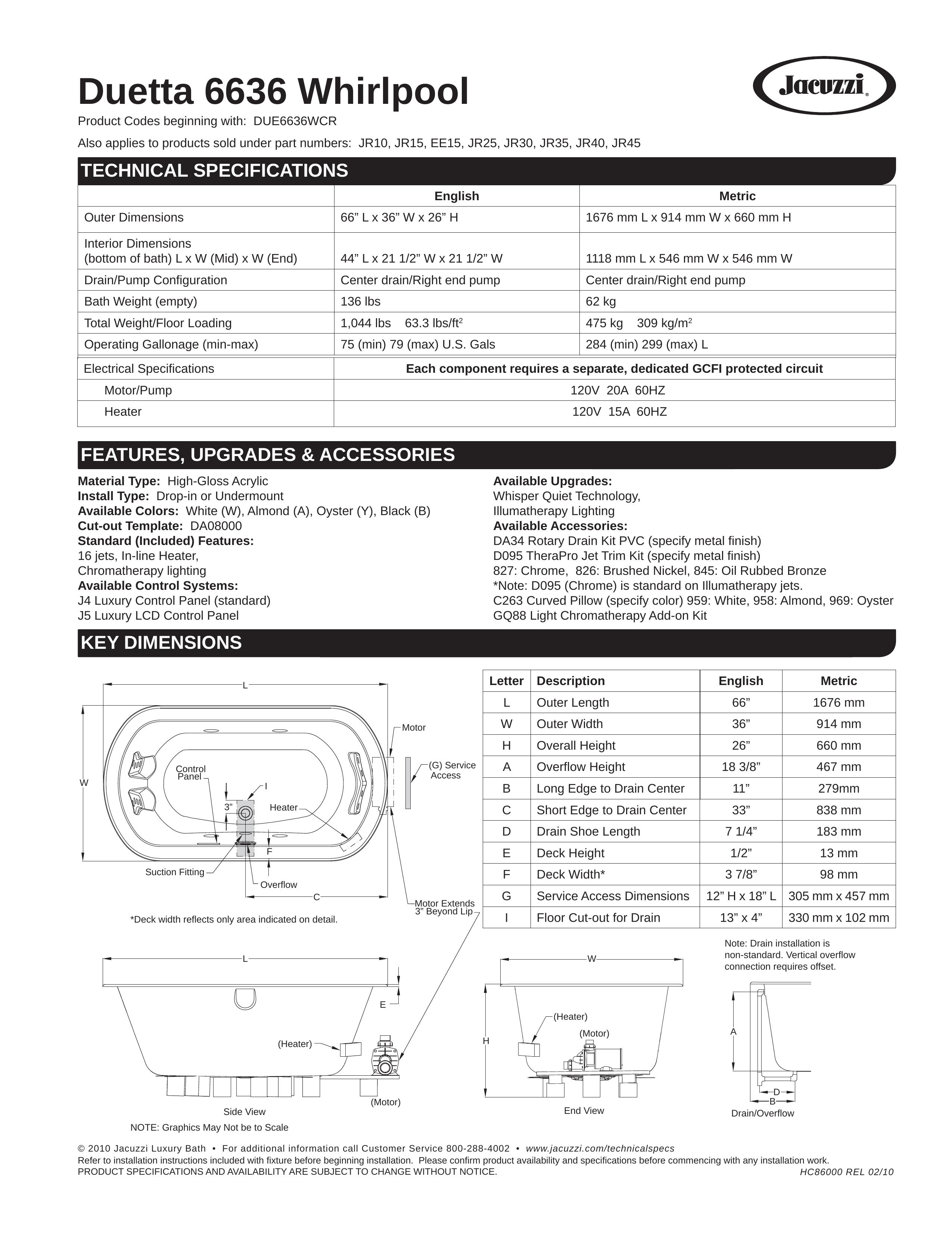Jacuzzi 6636 Hot Tub User Manual