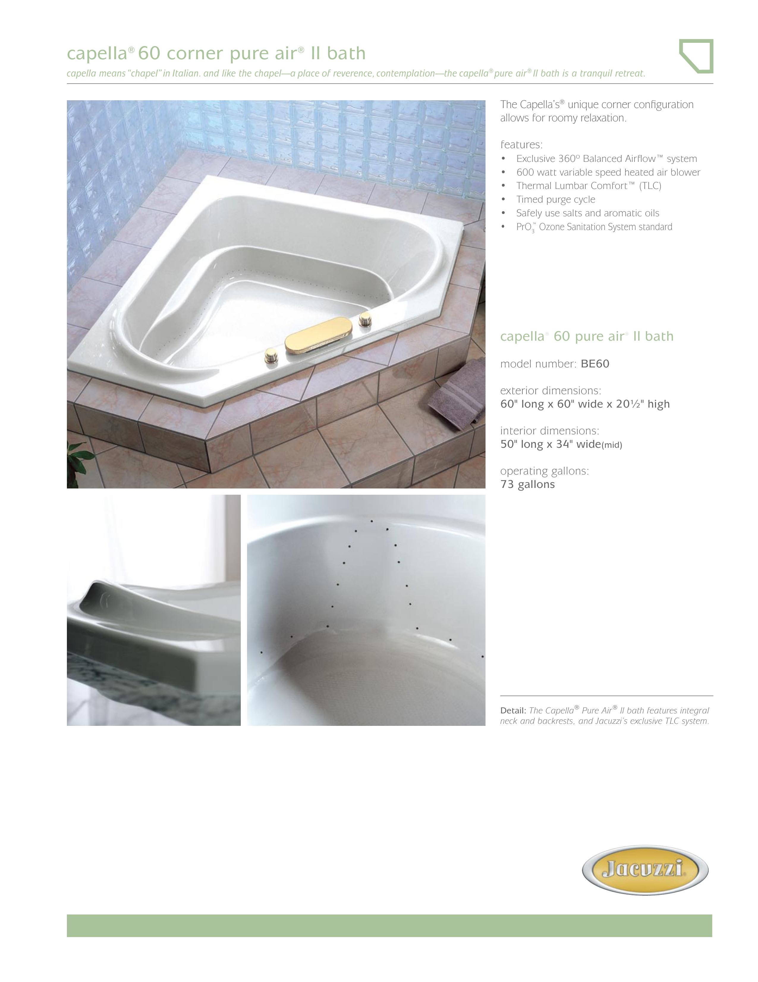 Jacuzzi BE60 Hot Tub User Manual