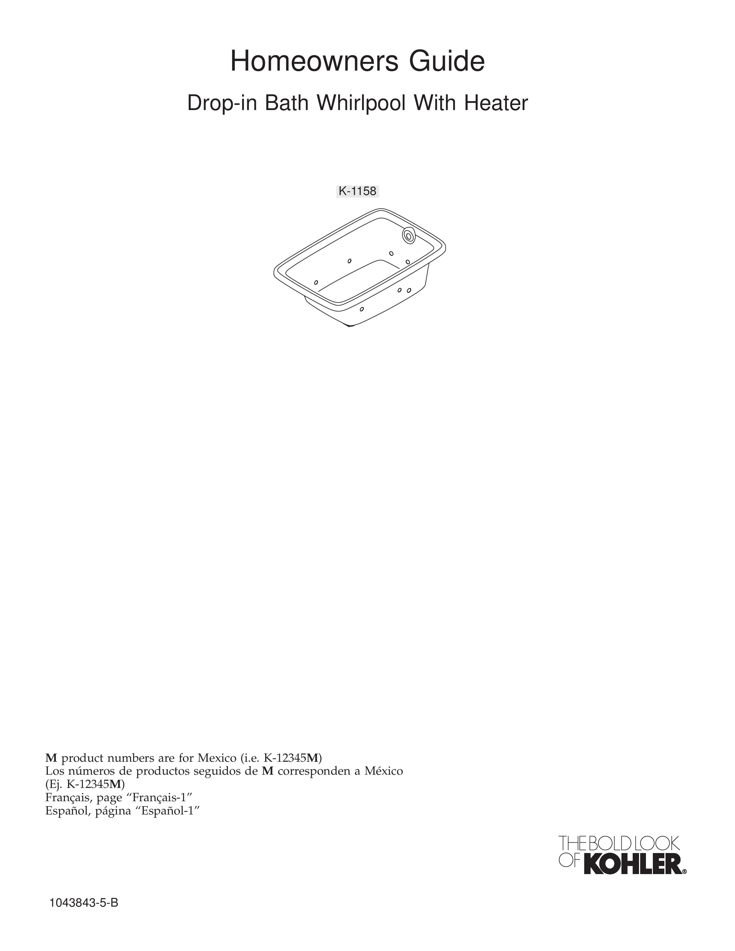 Kohler K-1158 Hot Tub User Manual