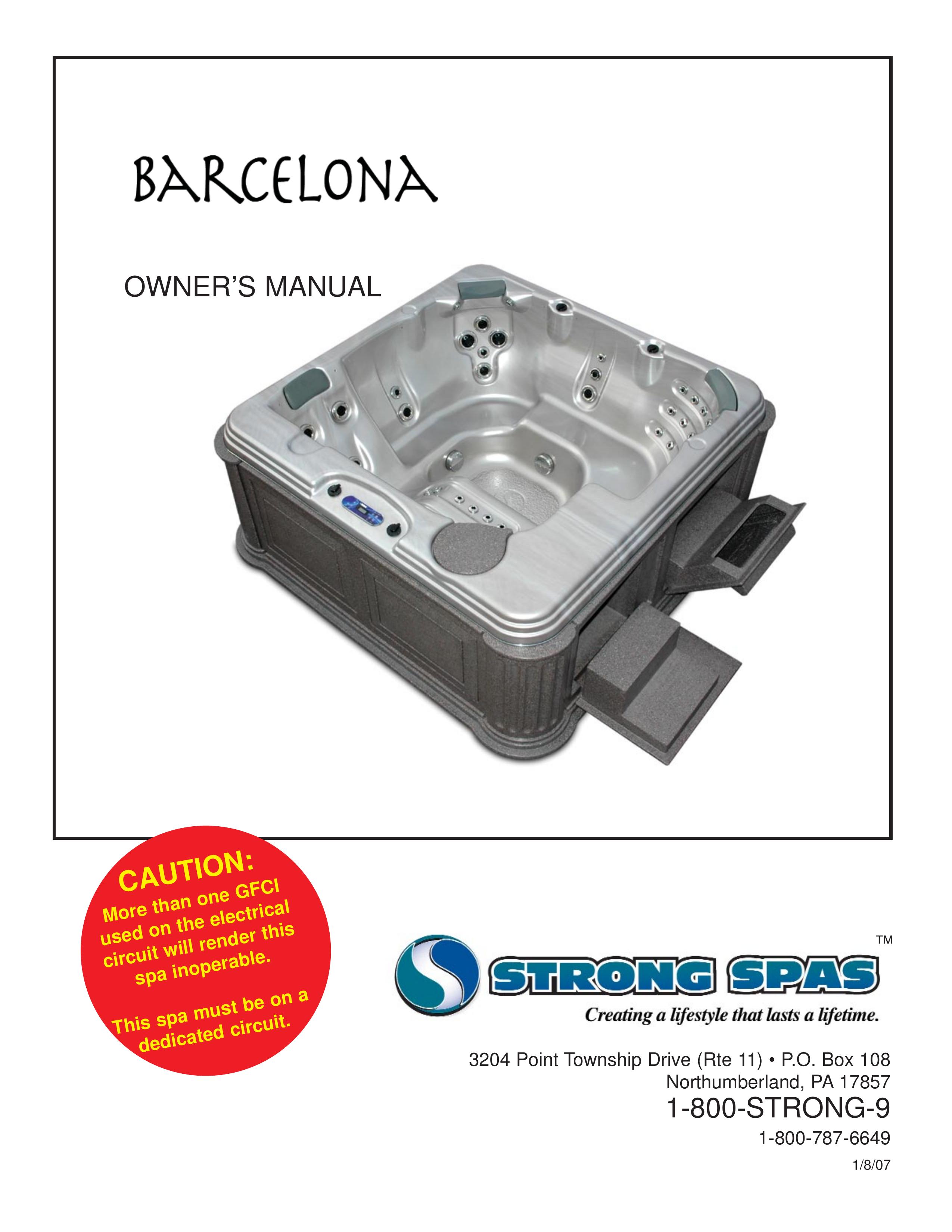 Strong Pools and Spas Barcelona Hot Tub User Manual