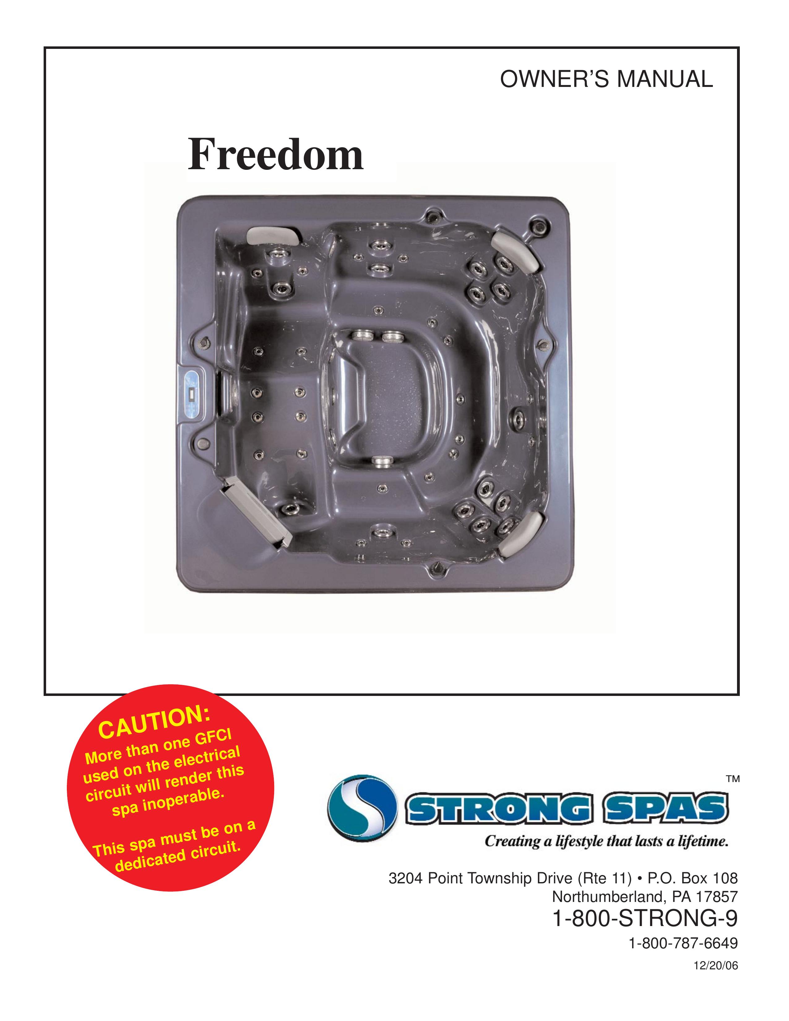 Strong Pools and Spas Freedom Hot Tub User Manual