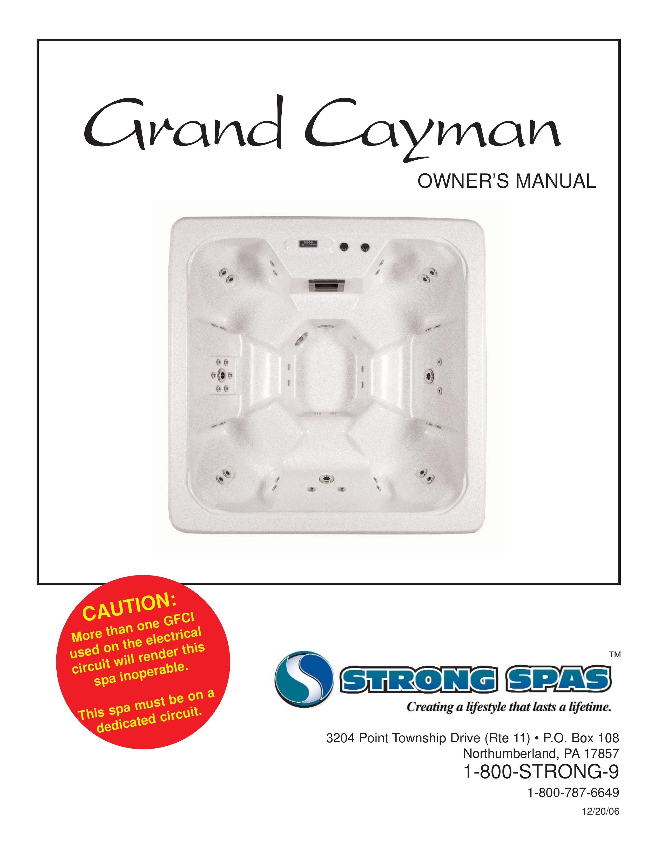 Strong Pools and Spas Grand Cayman Spa Hot Tub User Manual