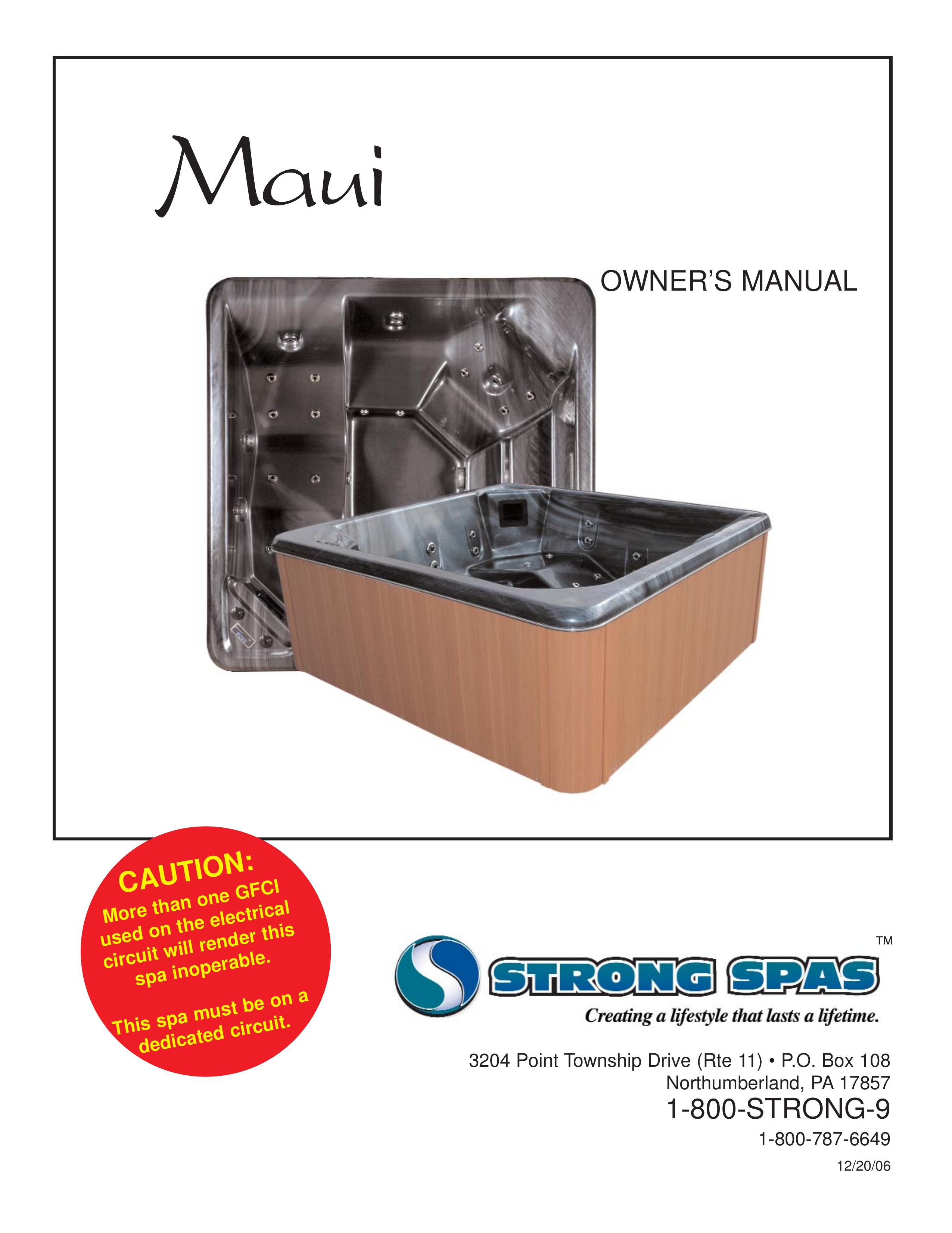 Strong Pools and Spas Maui Spa Hot Tub User Manual