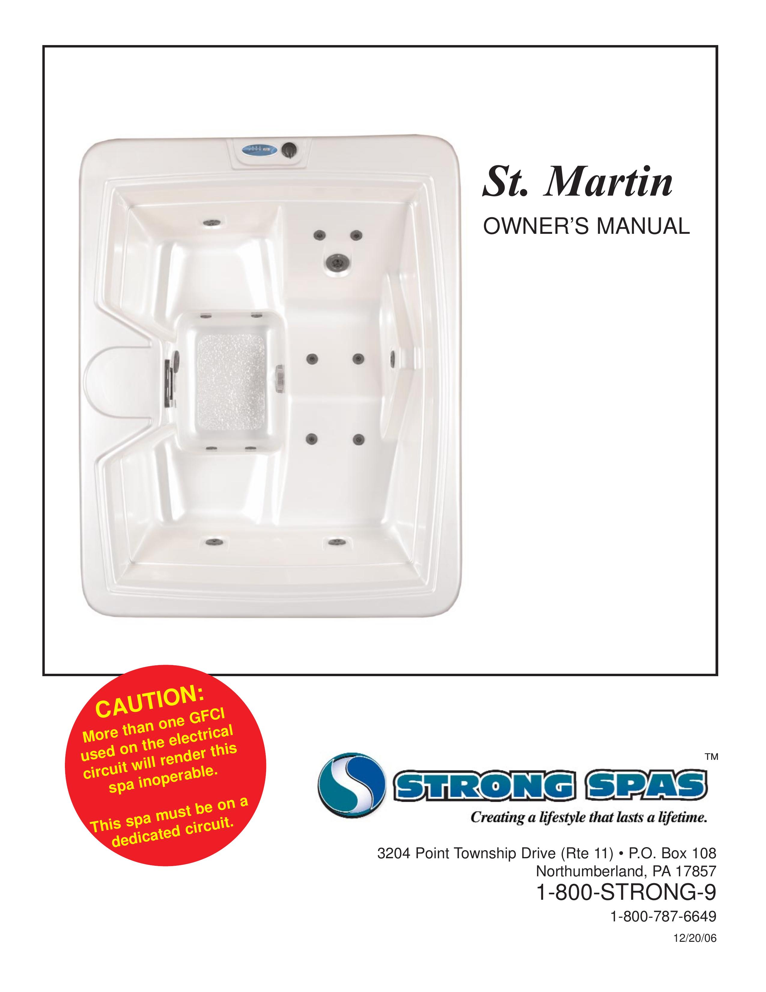 Strong Pools and Spas St. Martin Hot Tub User Manual