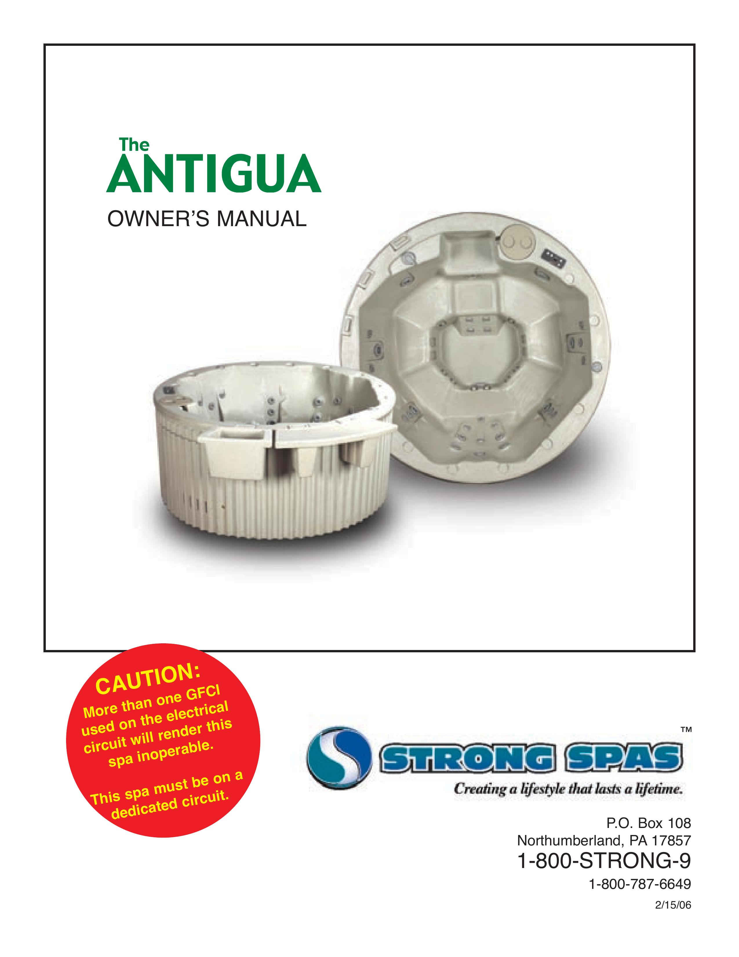 Strong Pools and Spas The Antigua Hot Tub User Manual