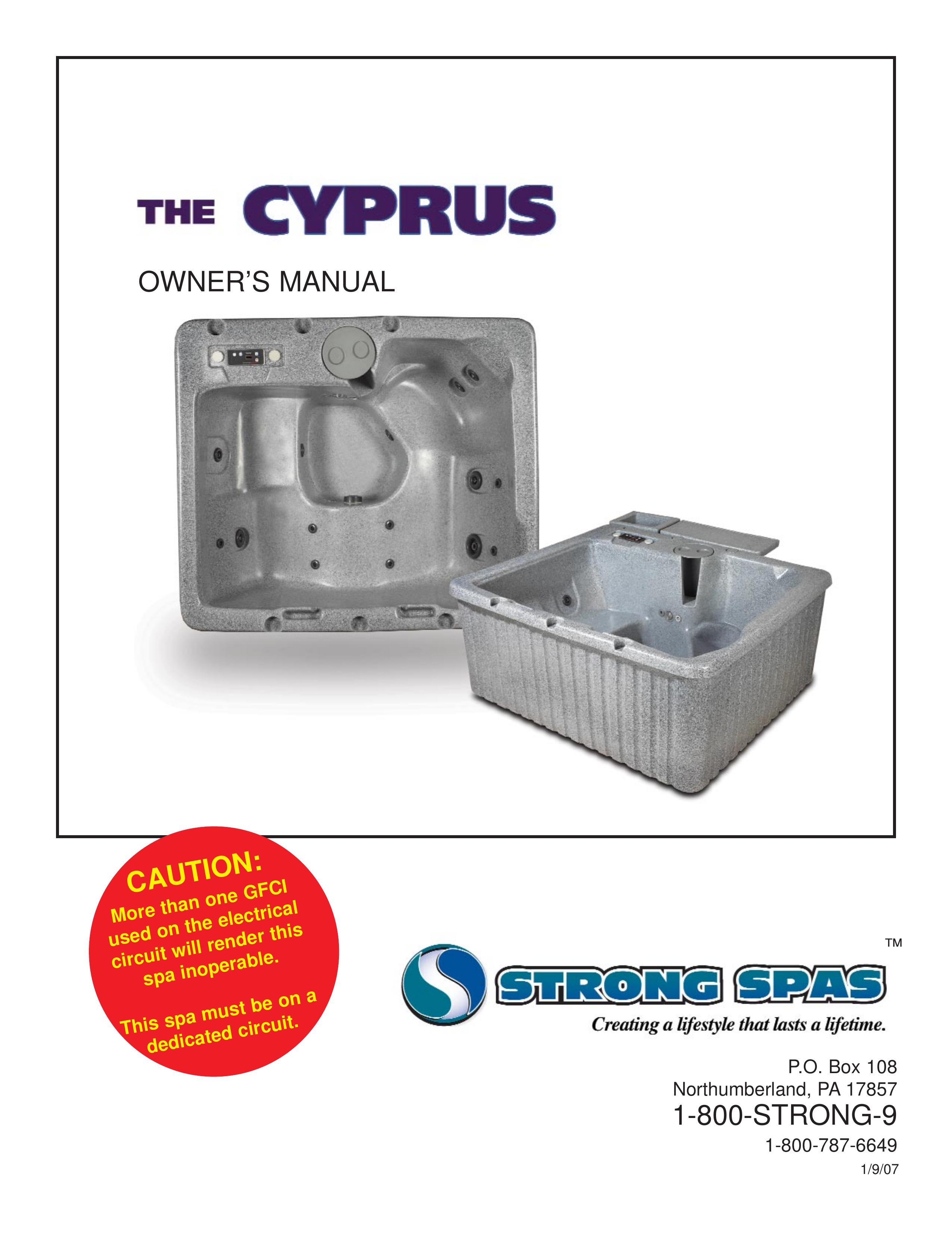 Strong Pools and Spas The Cyprus Hot Tub User Manual