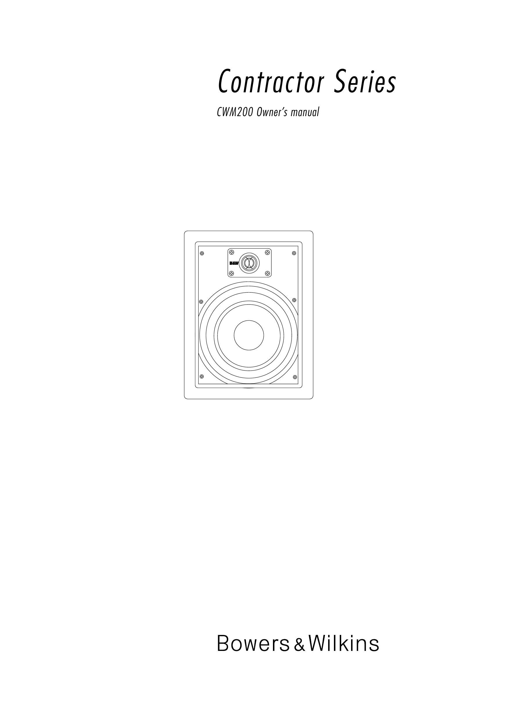Bowers & Wilkins CWM200 Insect Control Equipment User Manual