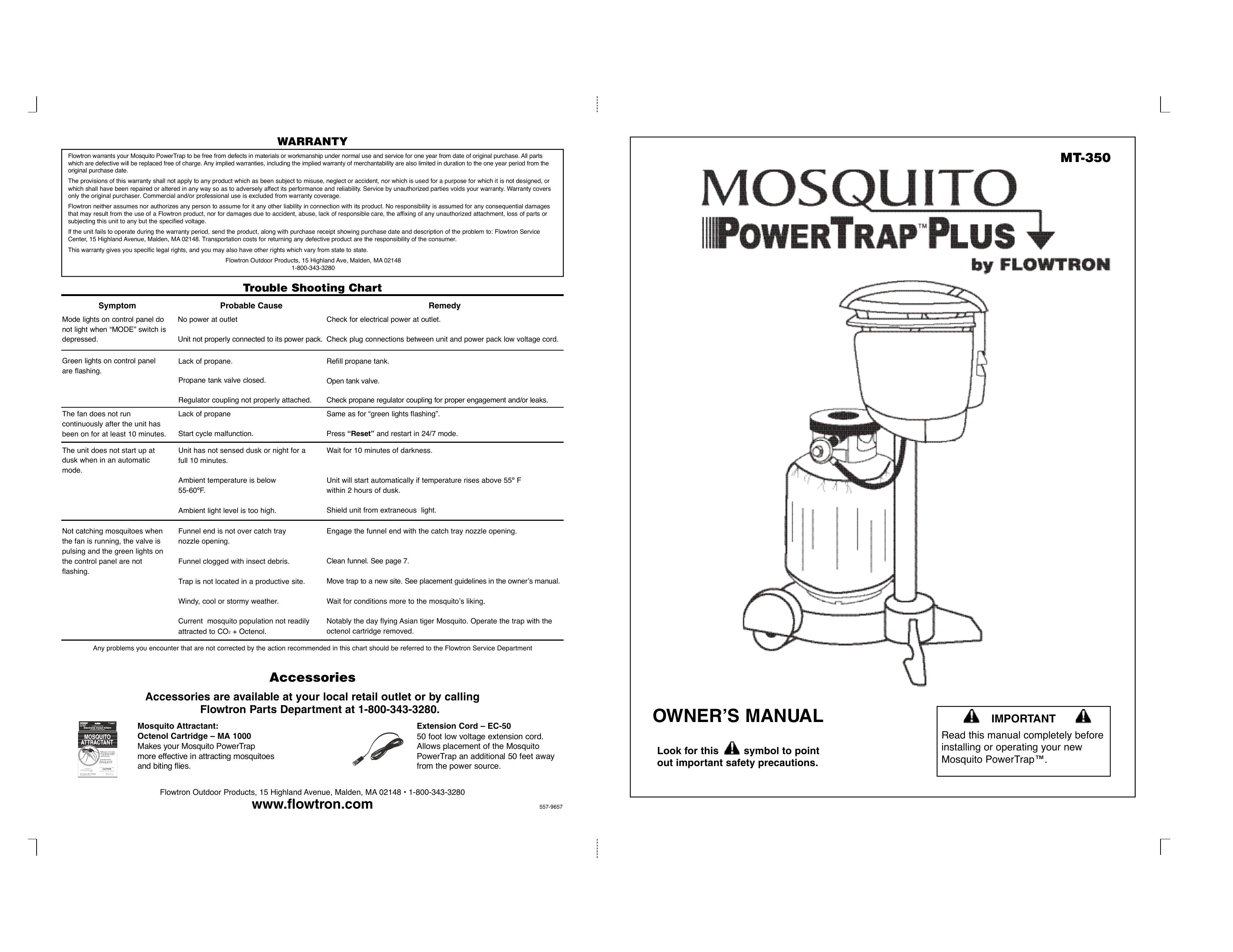 Flowtron Outdoor Products MT-350 Insect Control Equipment User Manual
