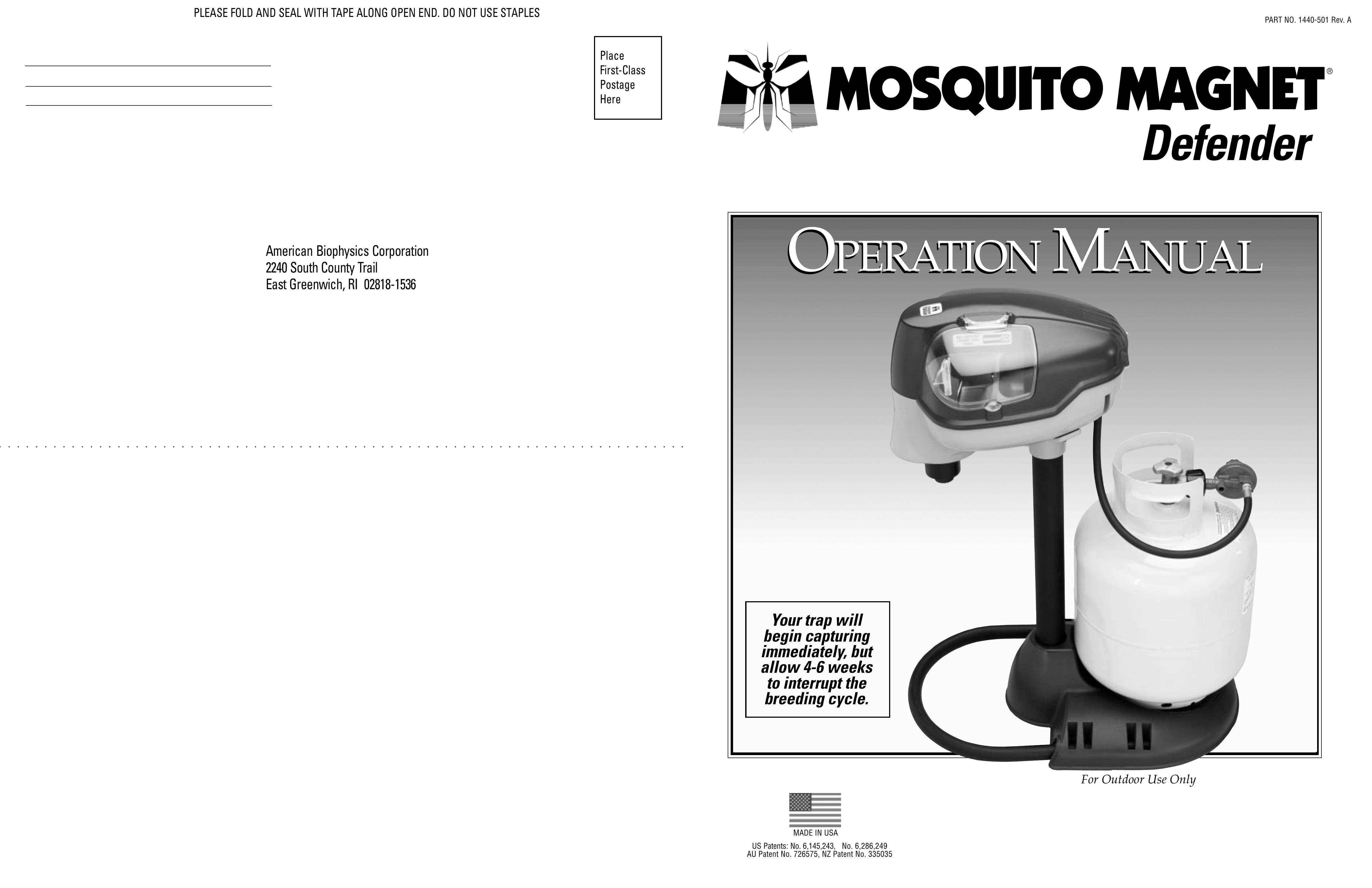 Mosquito Magnet Defender Insect Control Equipment User Manual