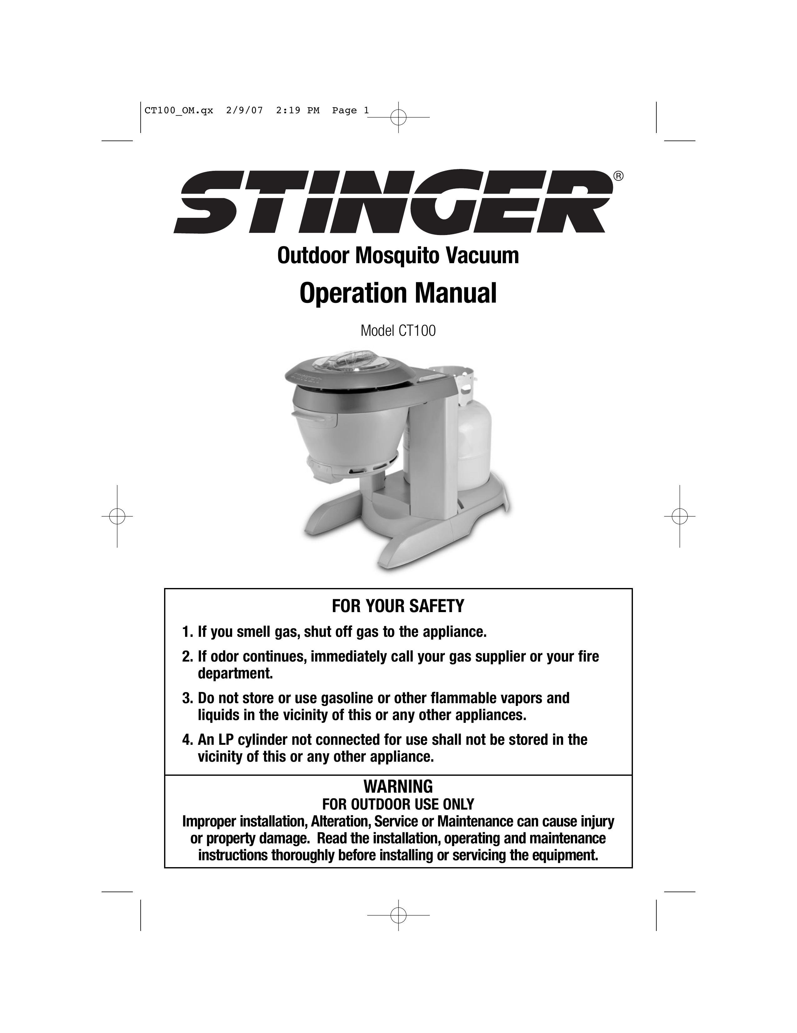 Stinger CT100 Insect Control Equipment User Manual