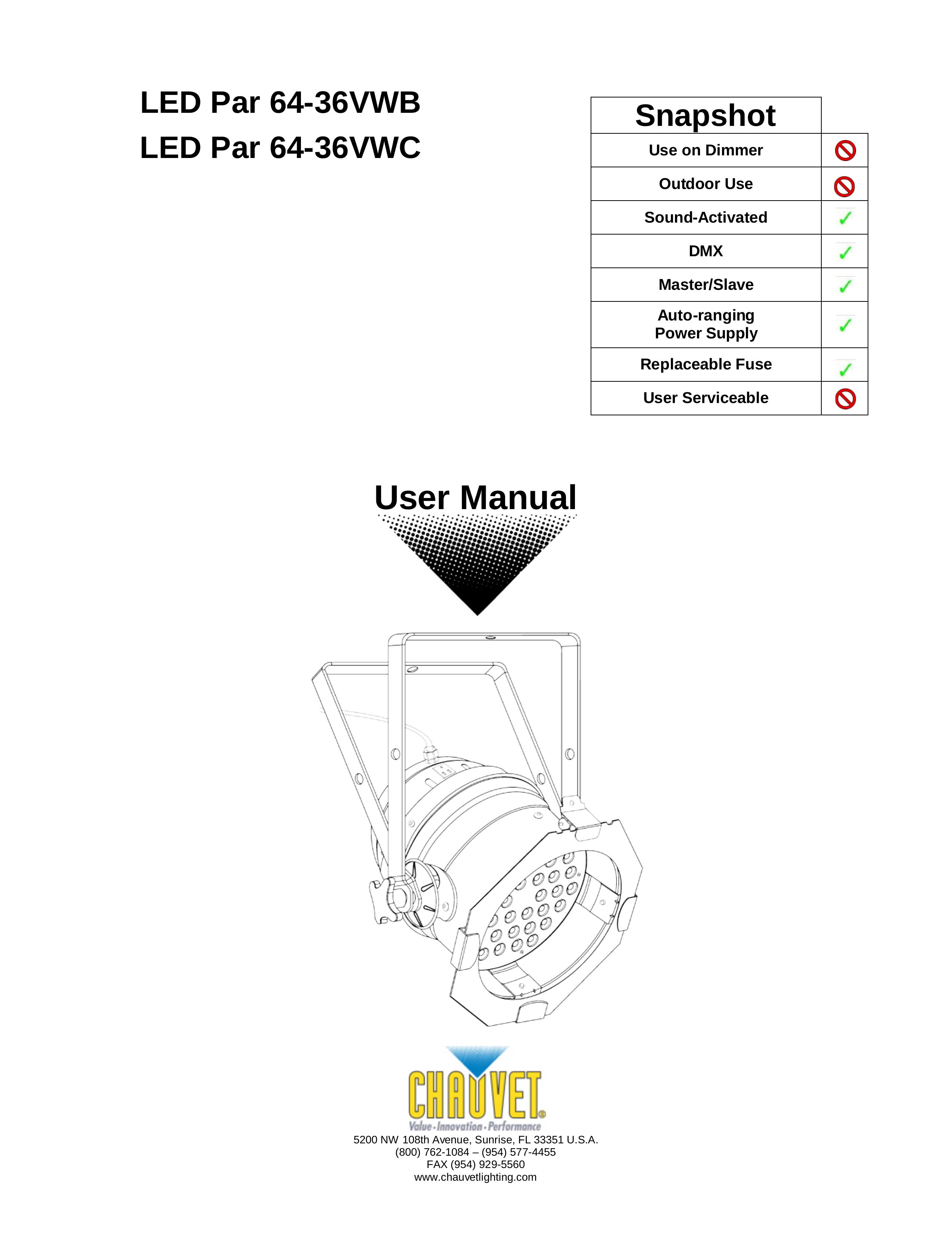 Chauvet 64-36VWC Landscape Lighting User Manual