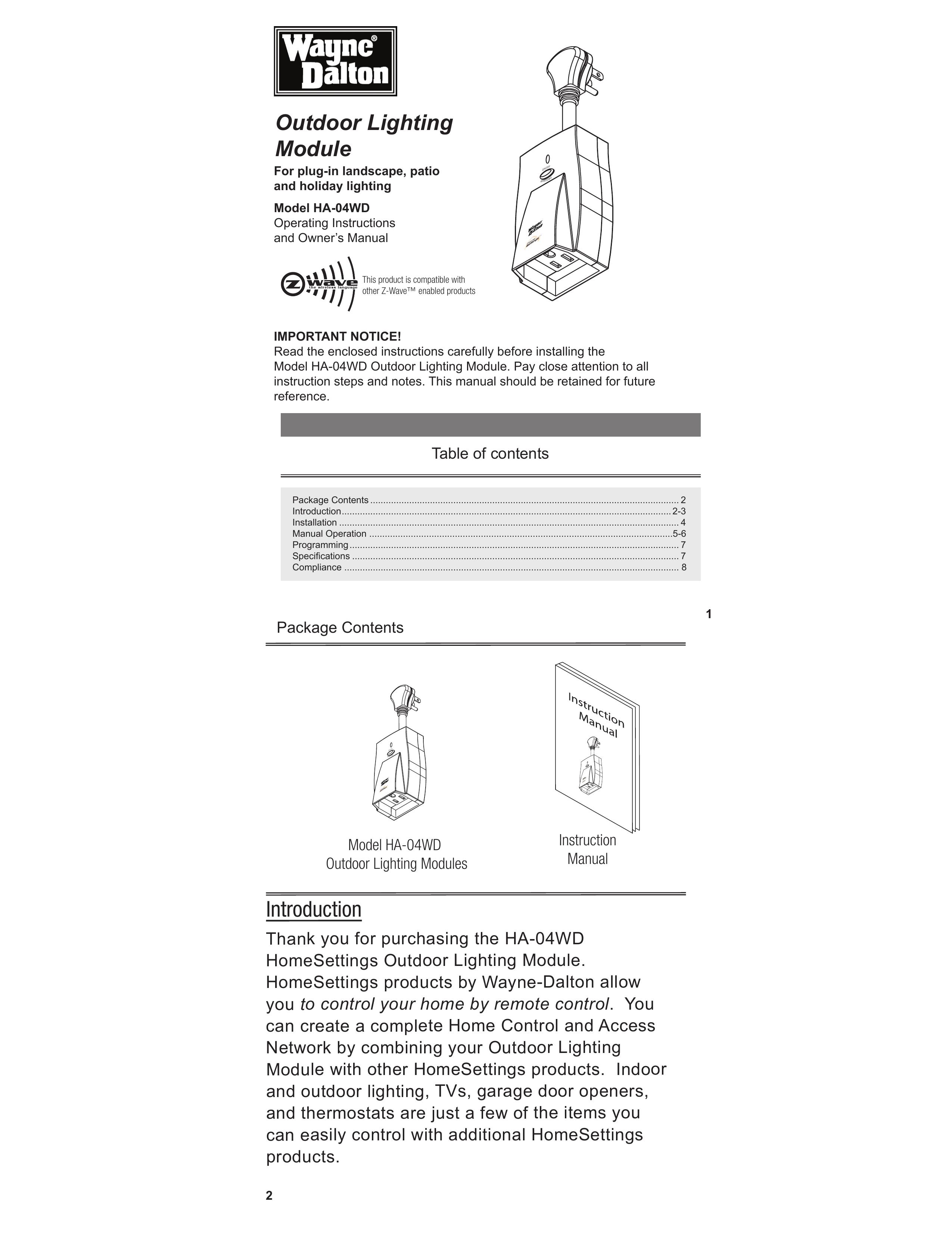 Wayne-Dalton HA-04WD Landscape Lighting User Manual
