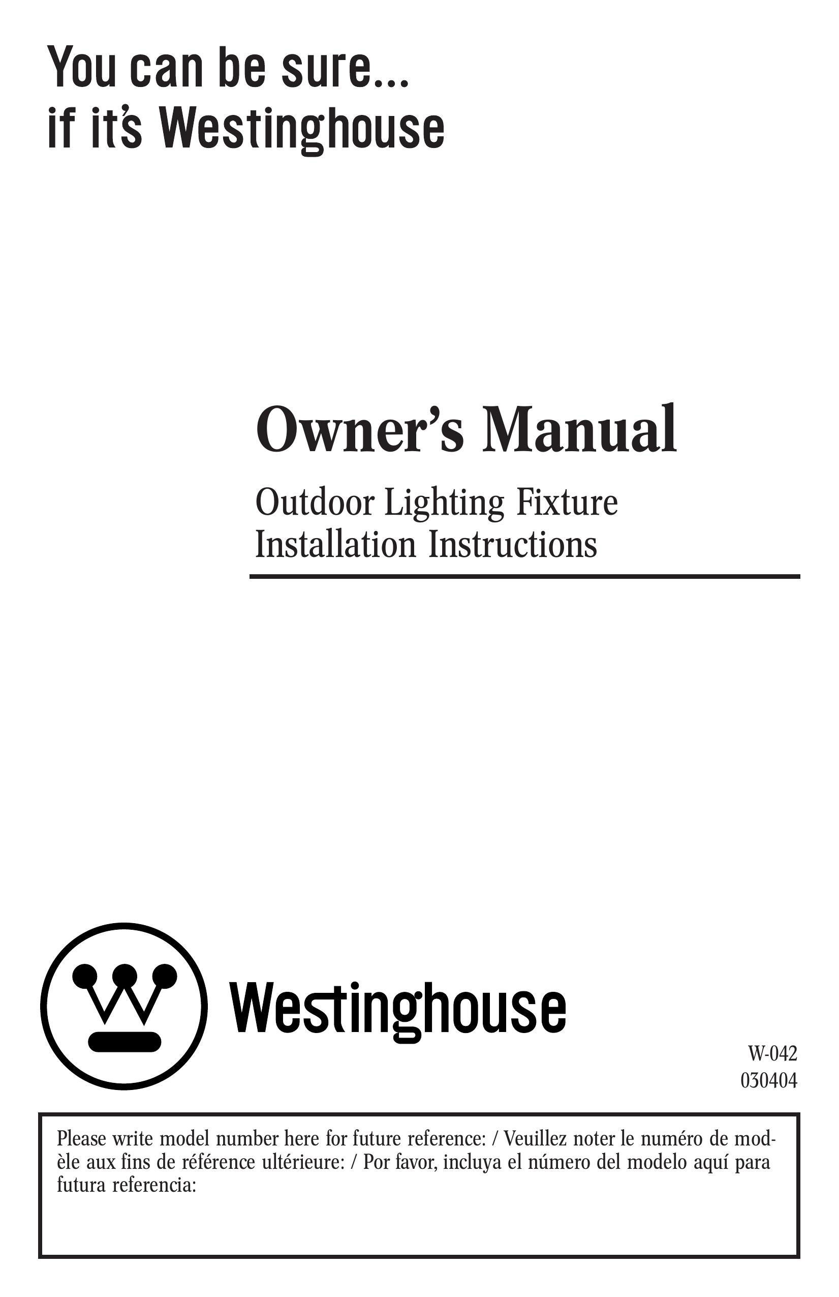 Westinghouse W-042 Landscape Lighting User Manual