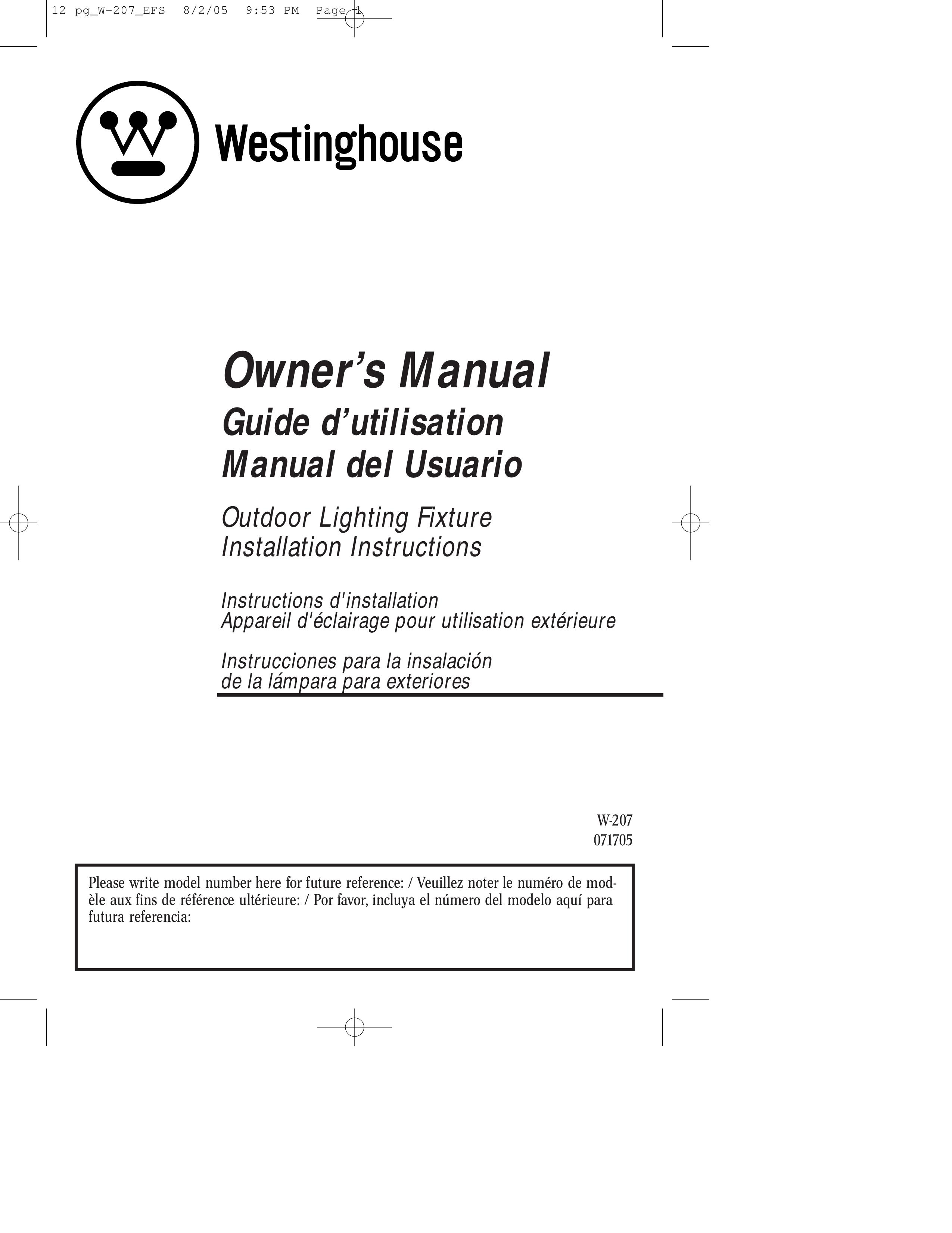 Westinghouse W-207 071705 Landscape Lighting User Manual