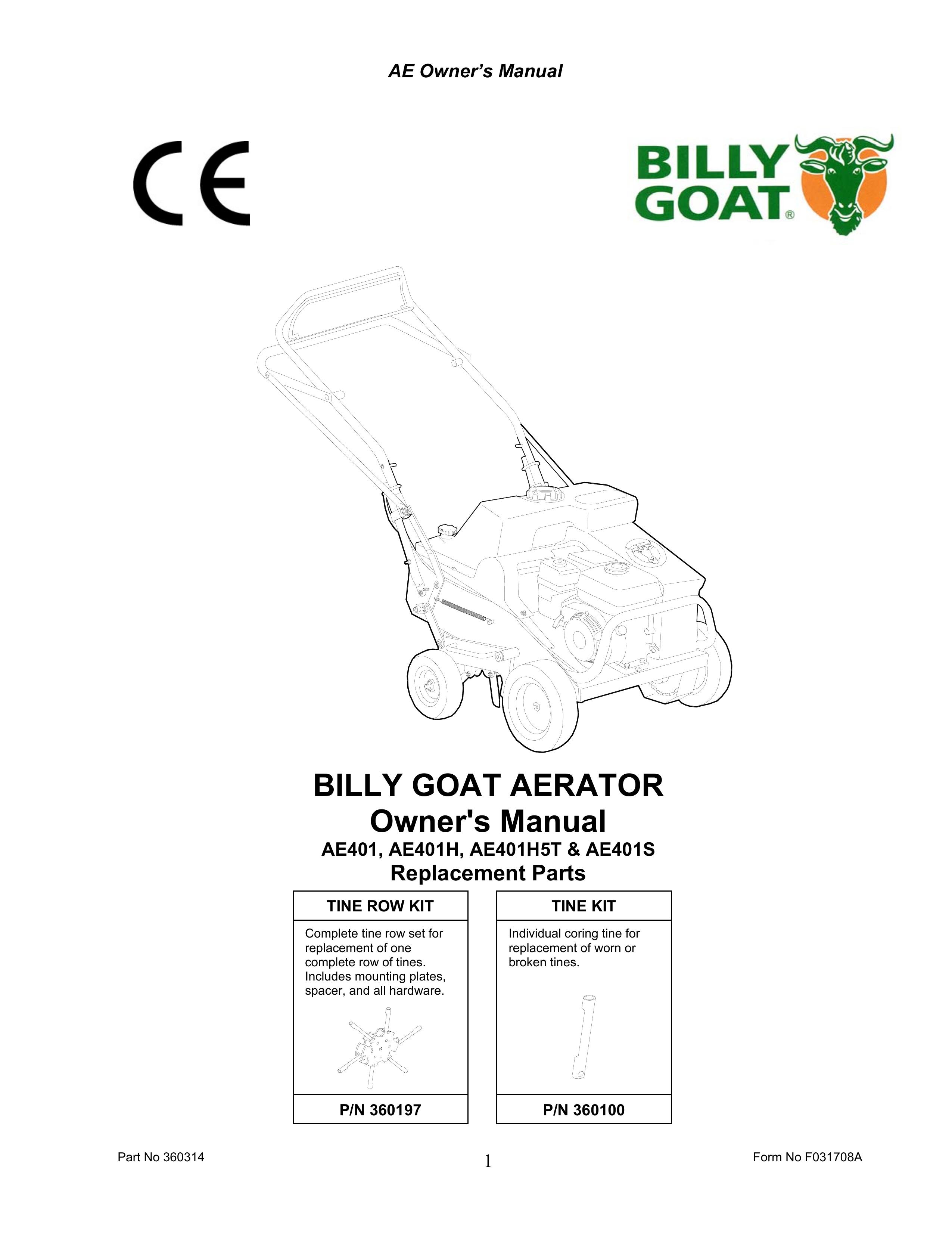 Billy Goat AE401 Lawn Aerator User Manual