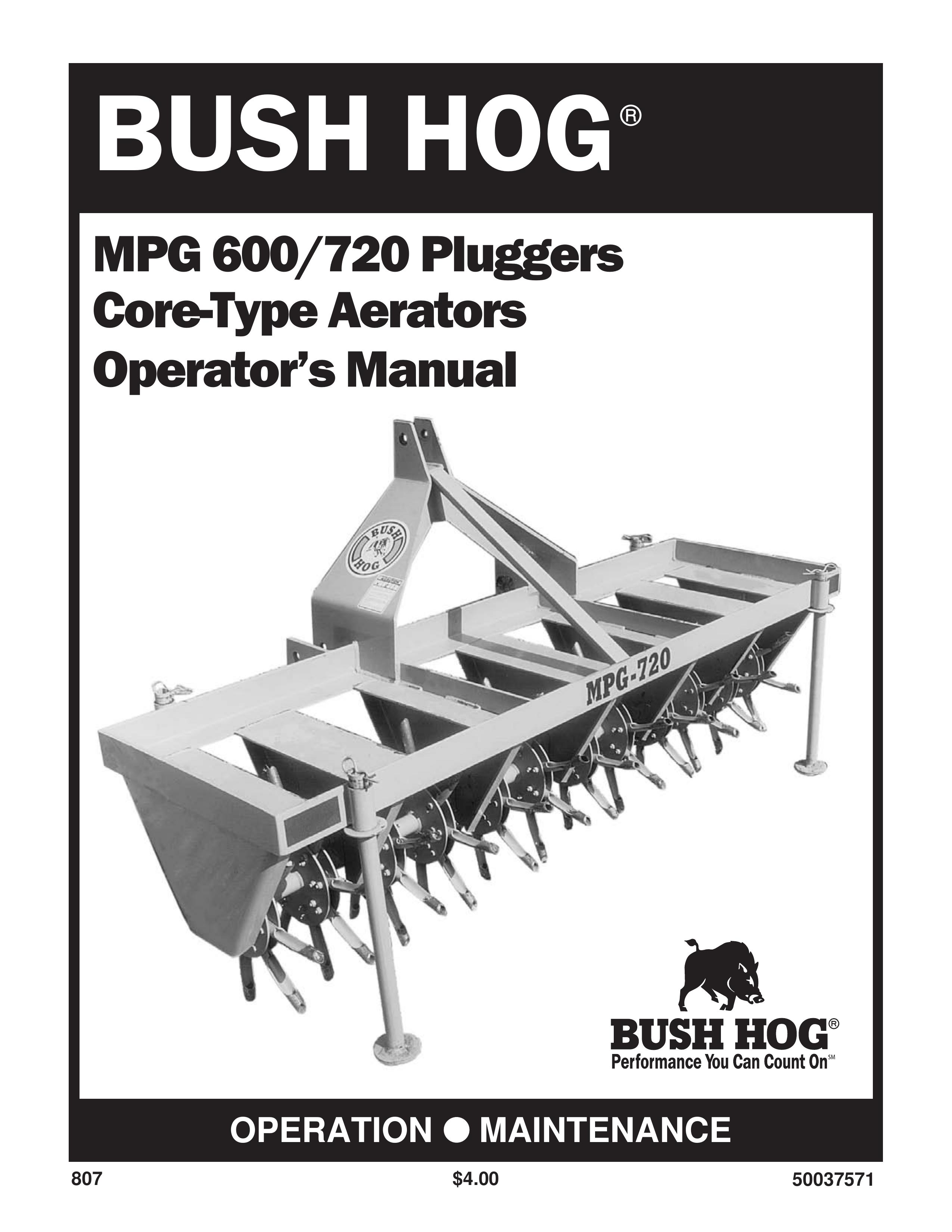 Bush Hog MPG 600 Lawn Aerator User Manual