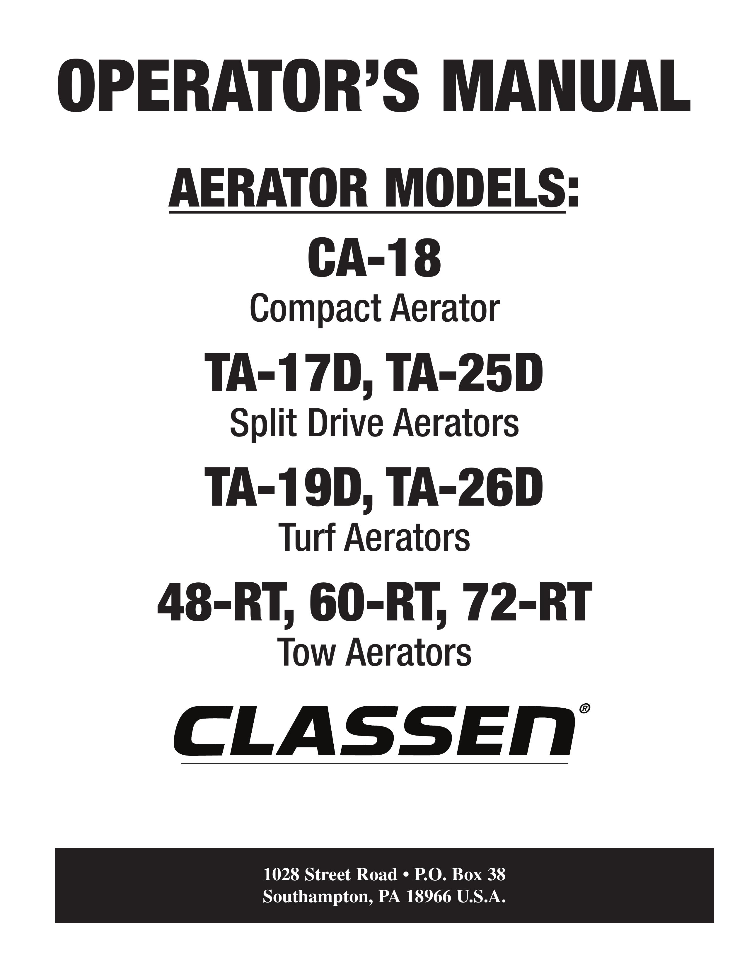 Classen 72-RT Lawn Aerator User Manual