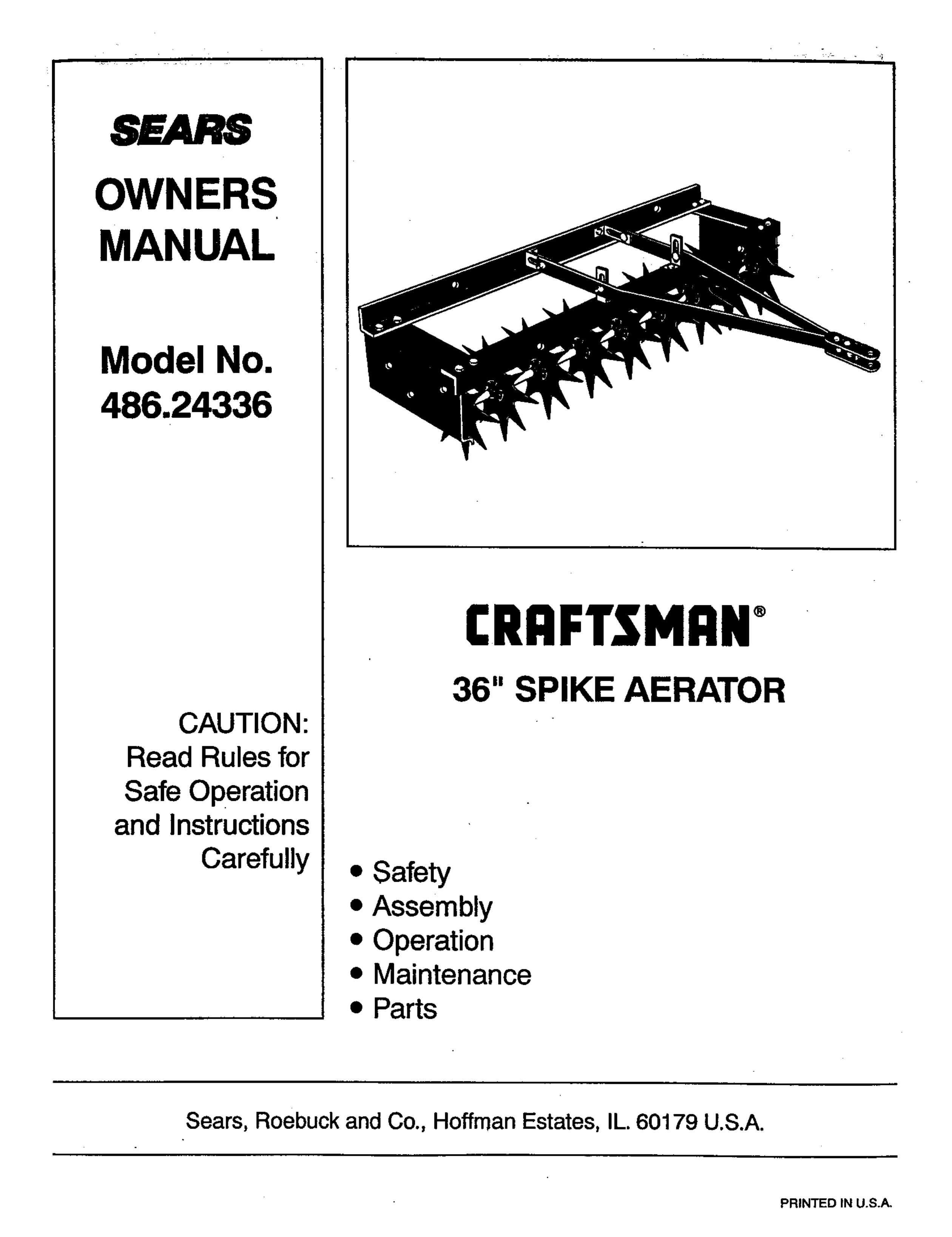 Craftsman 486.24336 Lawn Aerator User Manual