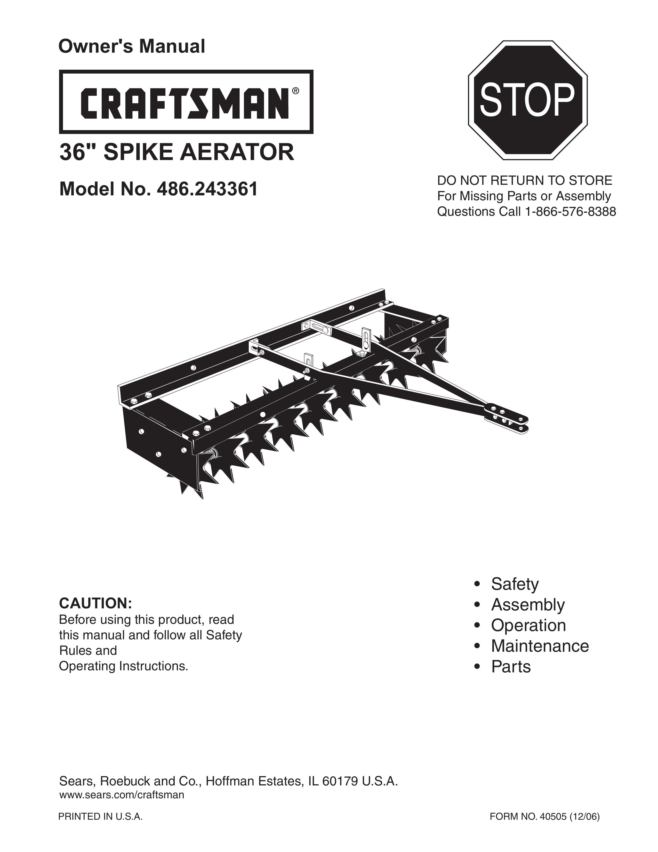 Craftsman 486.243361 Lawn Aerator User Manual