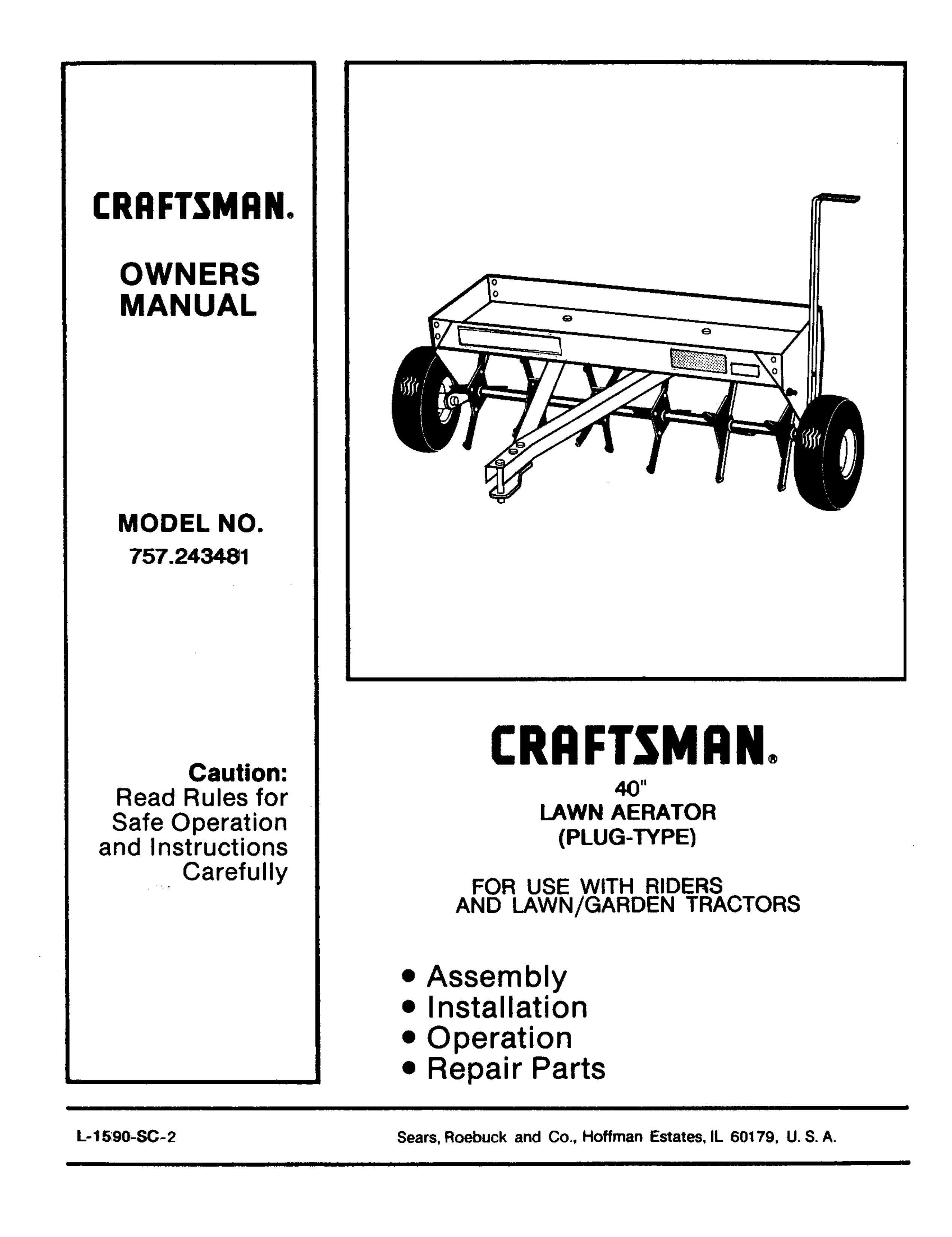 Craftsman 757.243481 Lawn Aerator User Manual