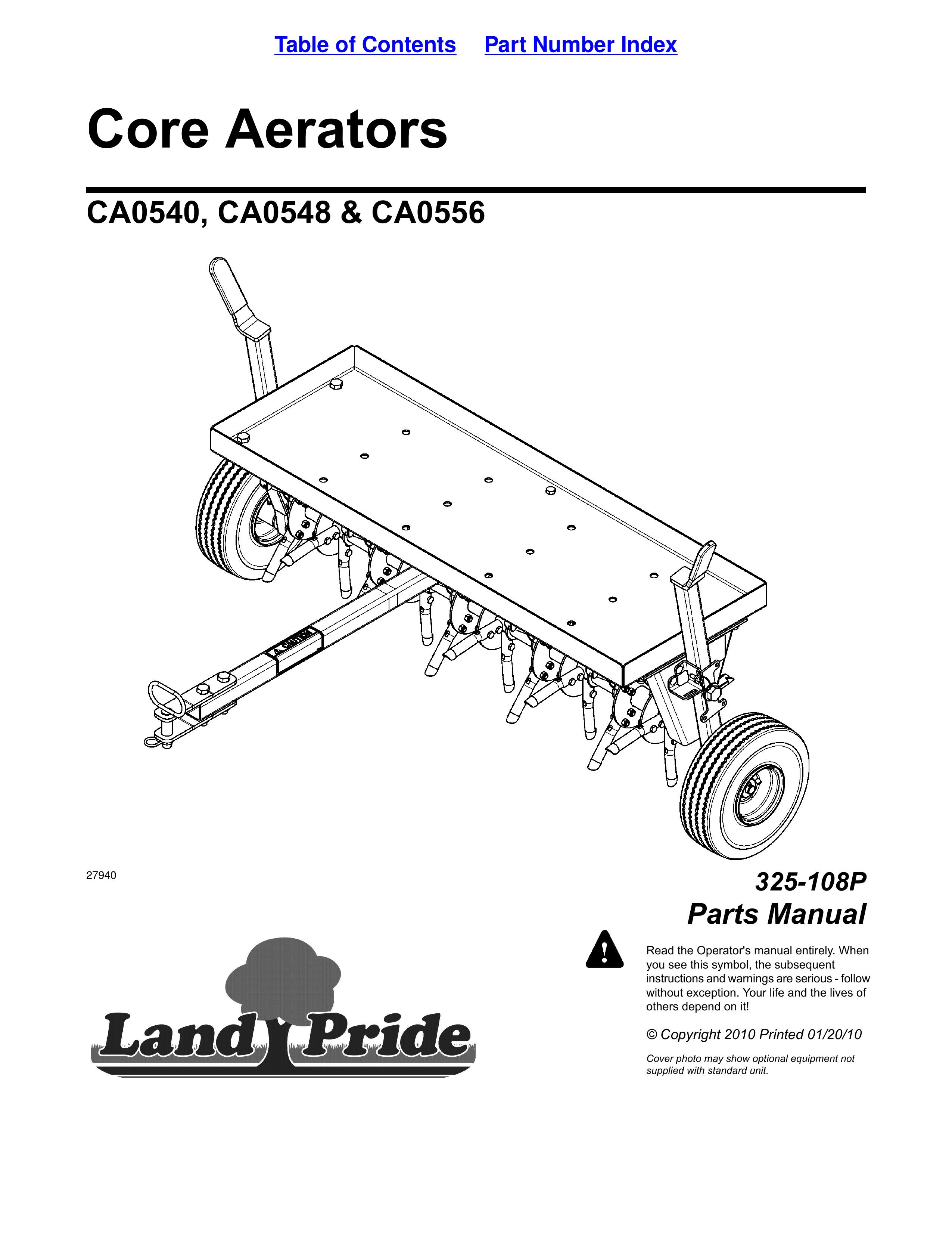 Land Pride CA0540 Lawn Aerator User Manual
