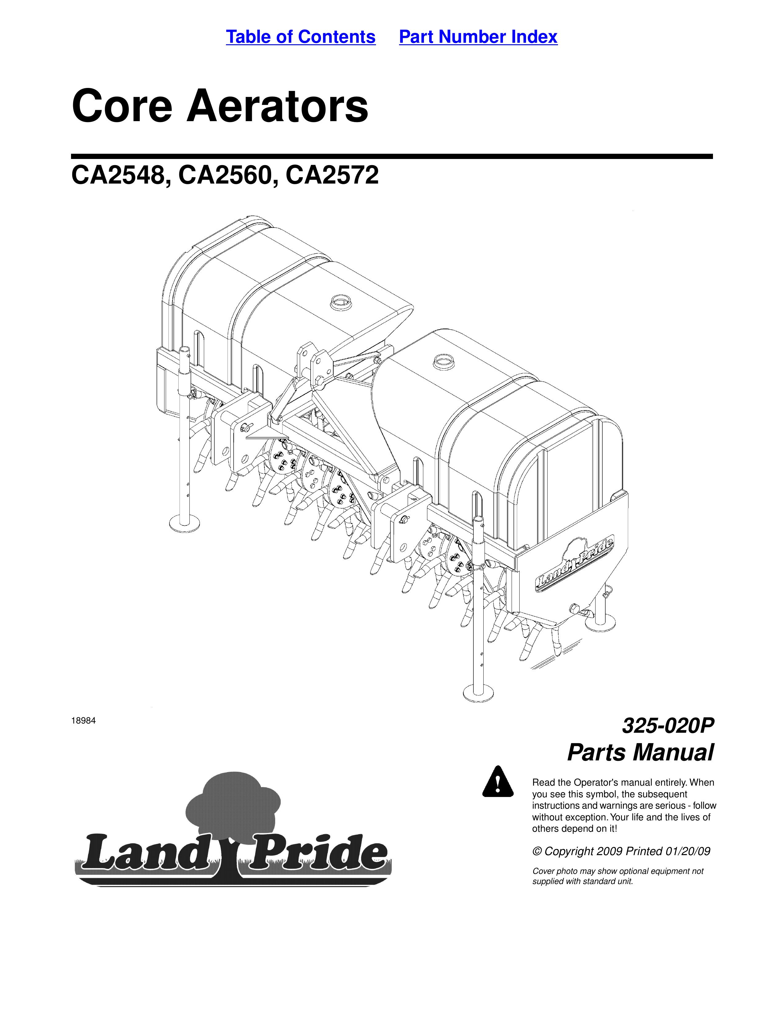 Land Pride CA2548 Lawn Aerator User Manual