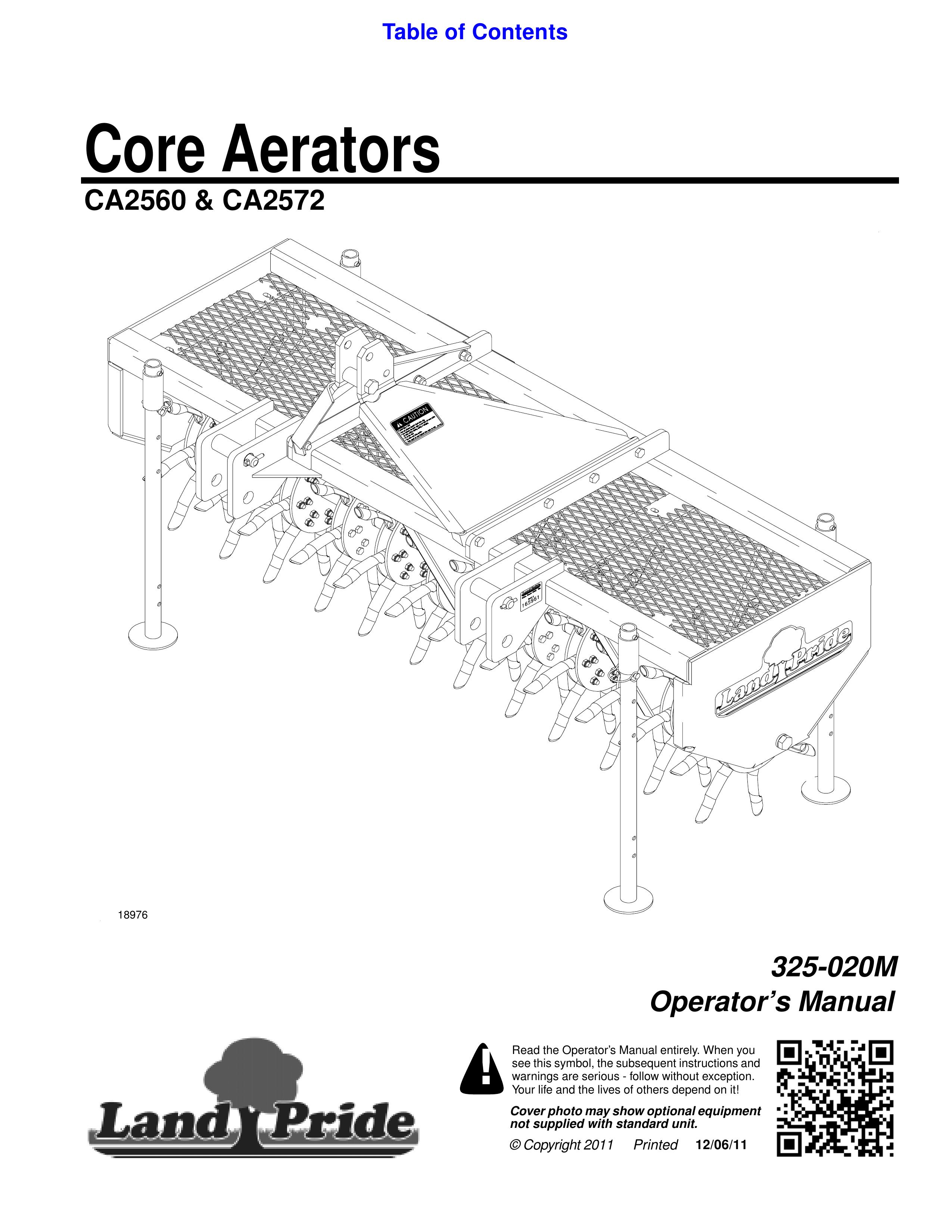 Land Pride CA2560 Lawn Aerator User Manual