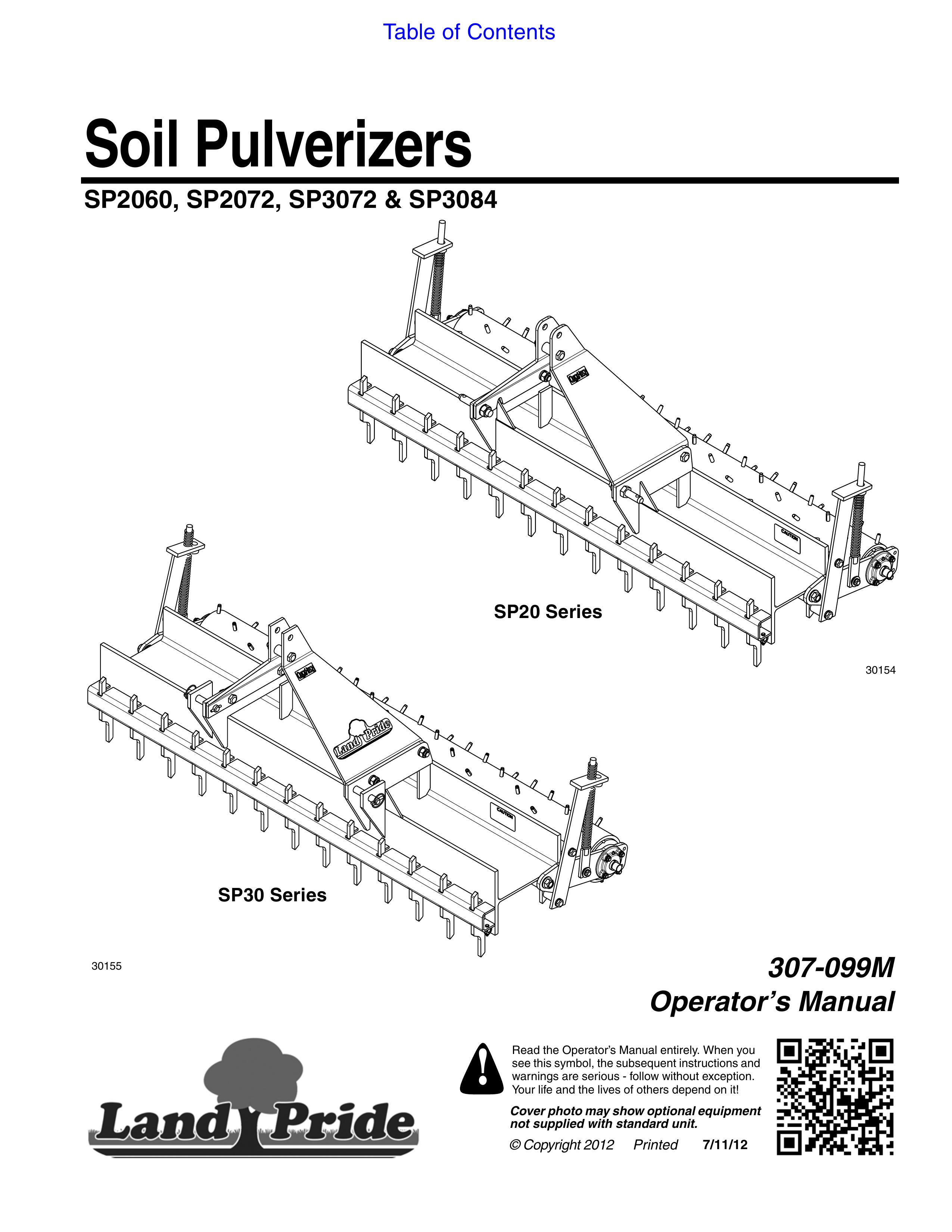 Land Pride SP2060 Lawn Aerator User Manual
