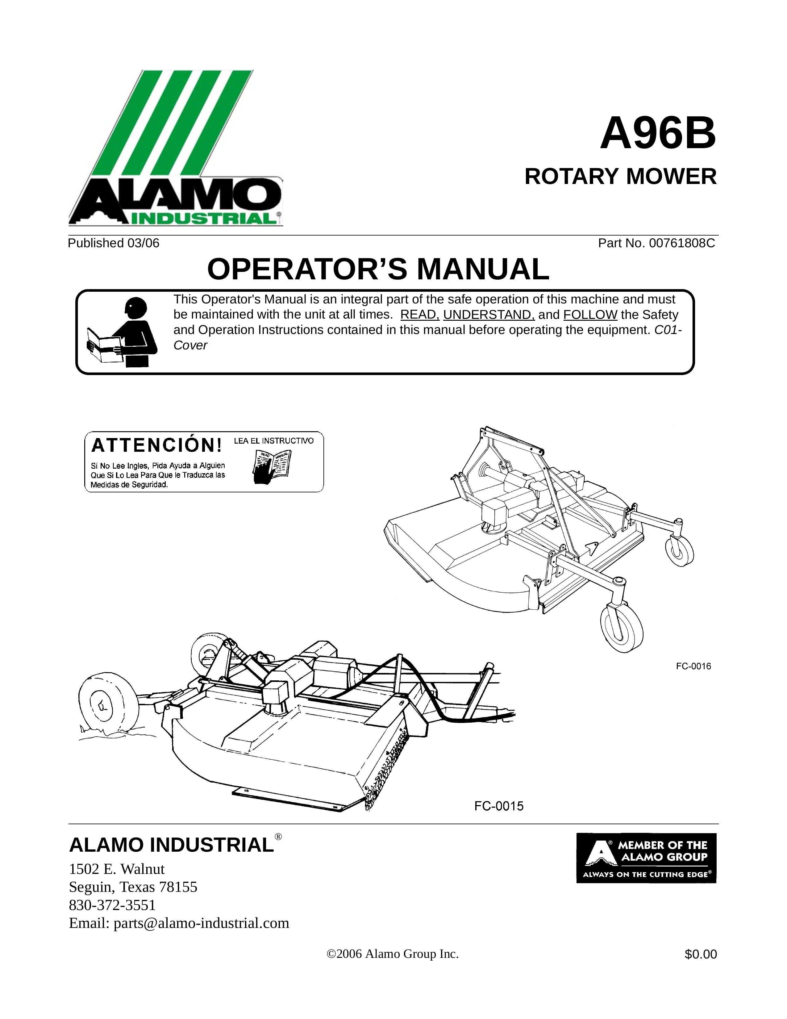 Alamo 00761808C Lawn Mower User Manual